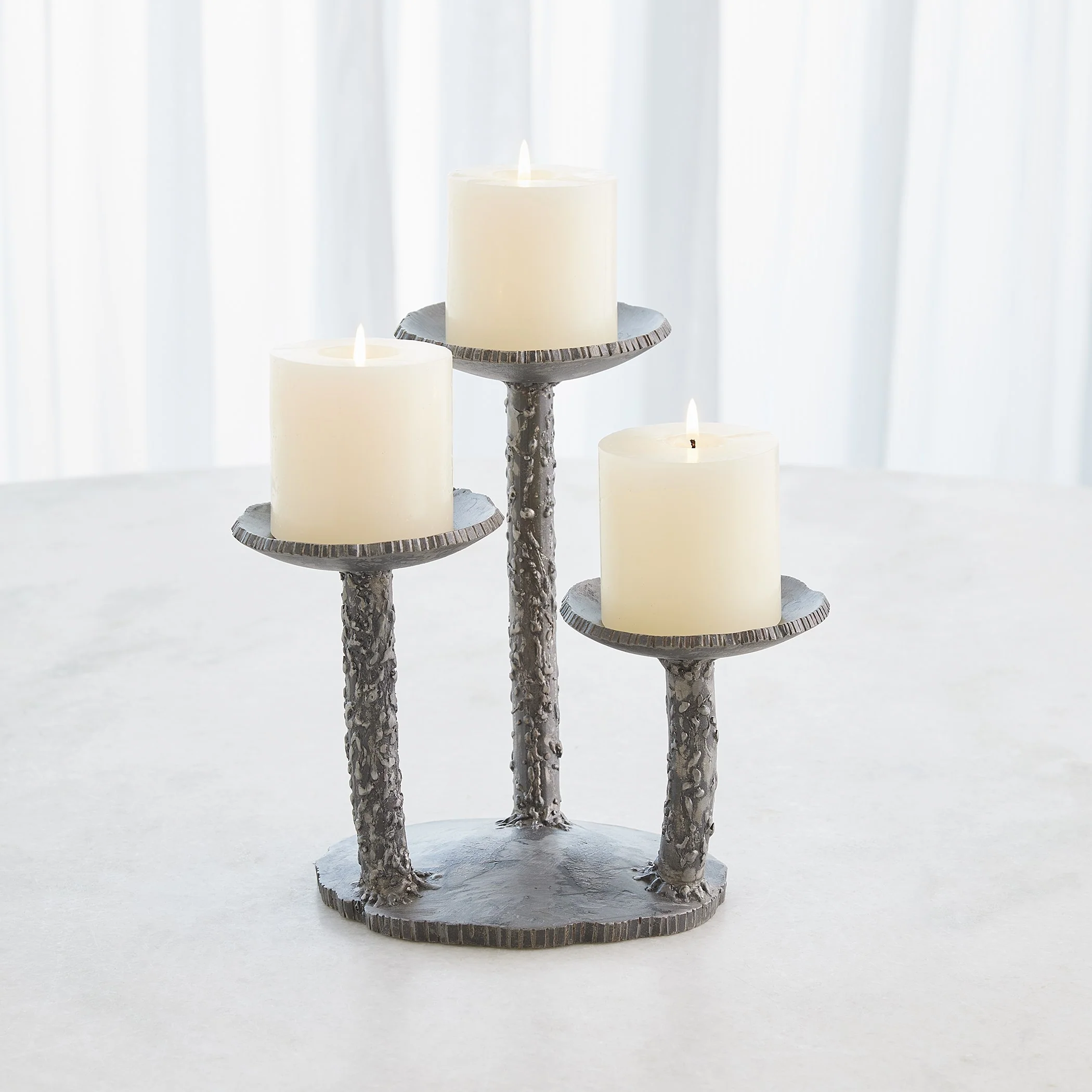 Global Views Forest Blossom Candle Holder Natural Iron - Image 3