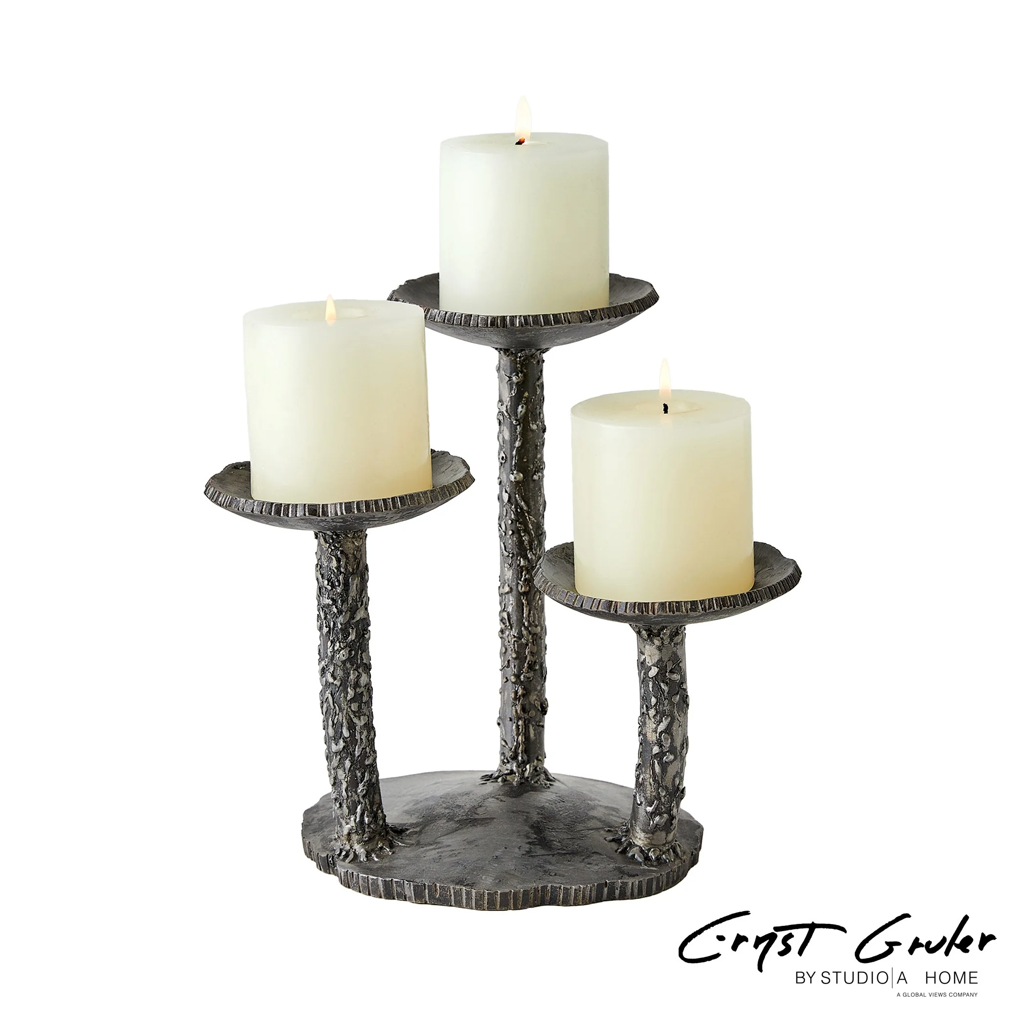 Global Views Forest Blossom Candle Holder Natural Iron - Image 7