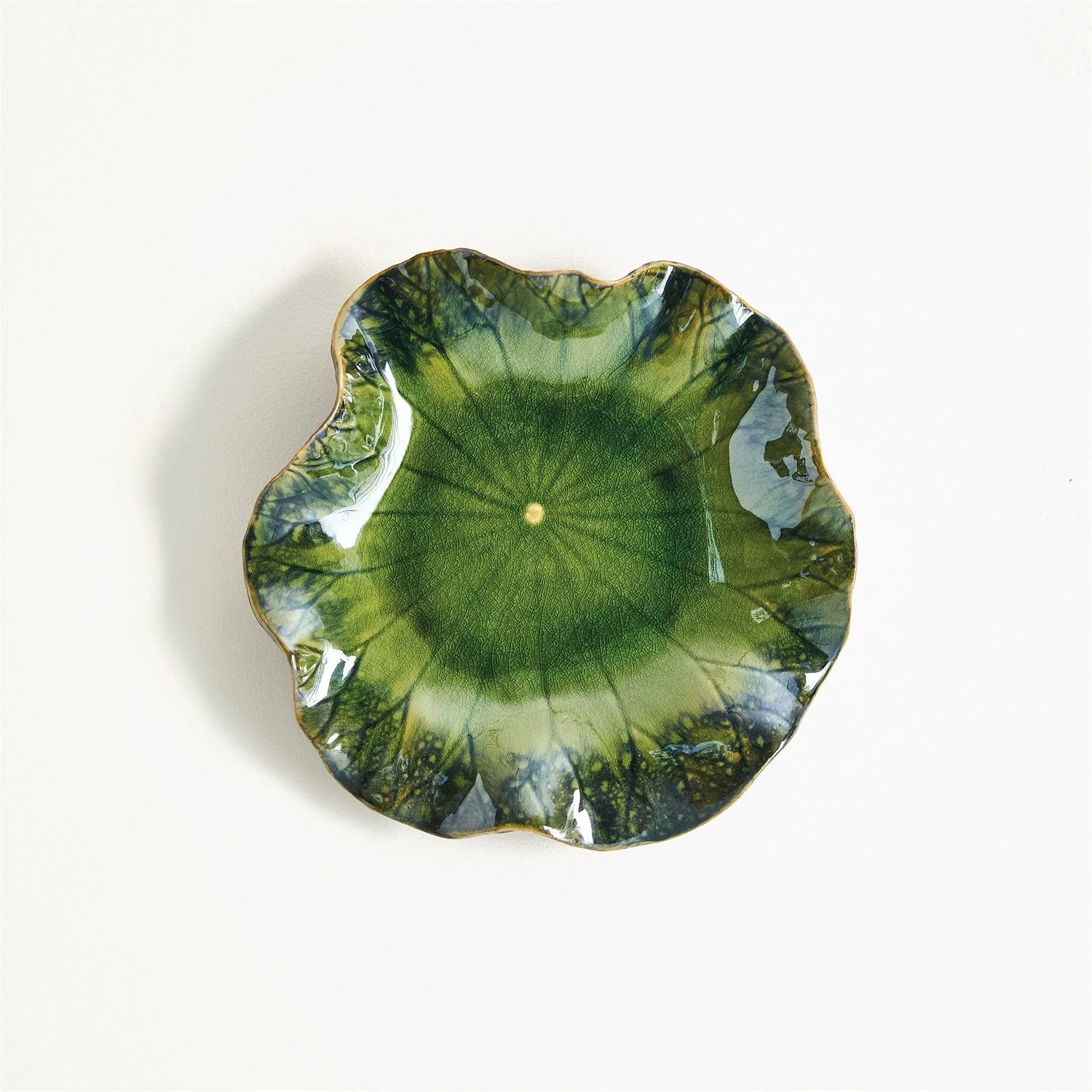 Global Views Free Formed Lily Plate-Green - Image 12