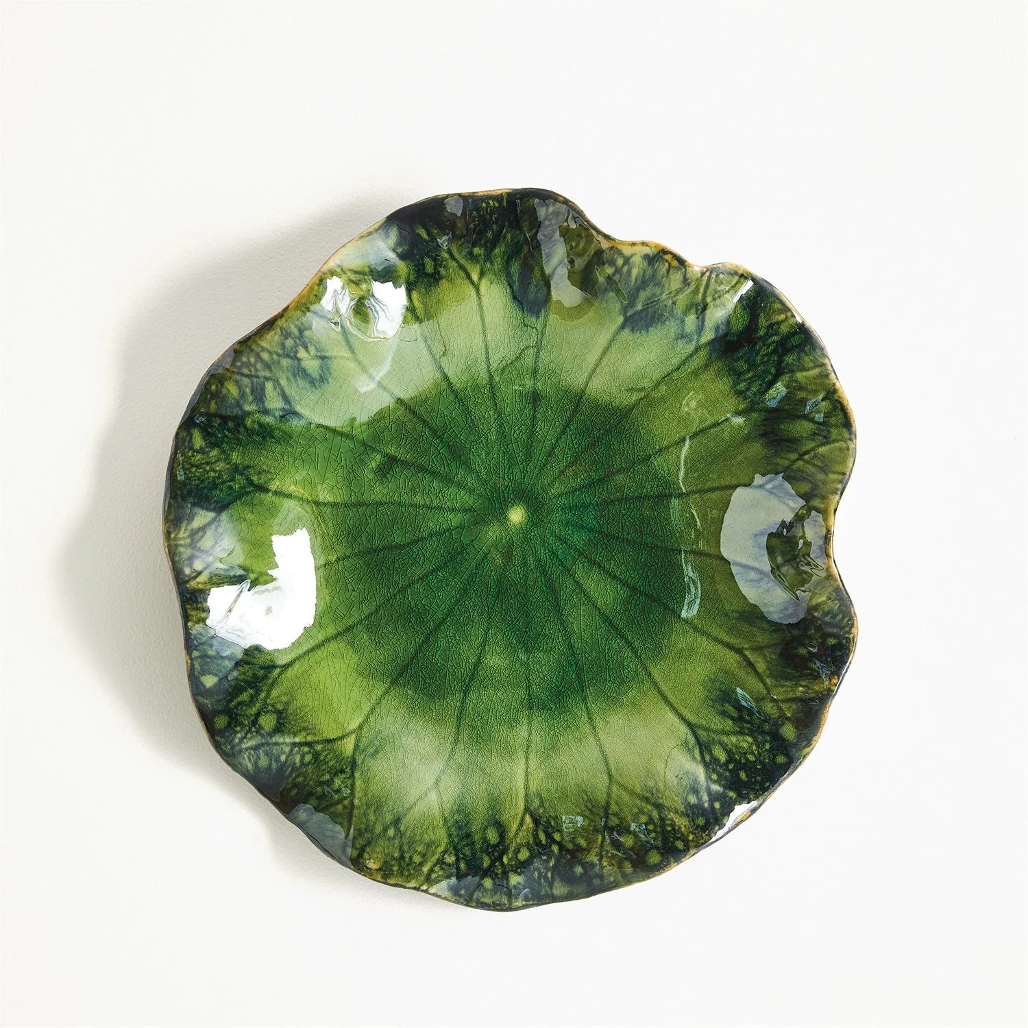 Global Views Free Formed Lily Plate-Green - Image 13
