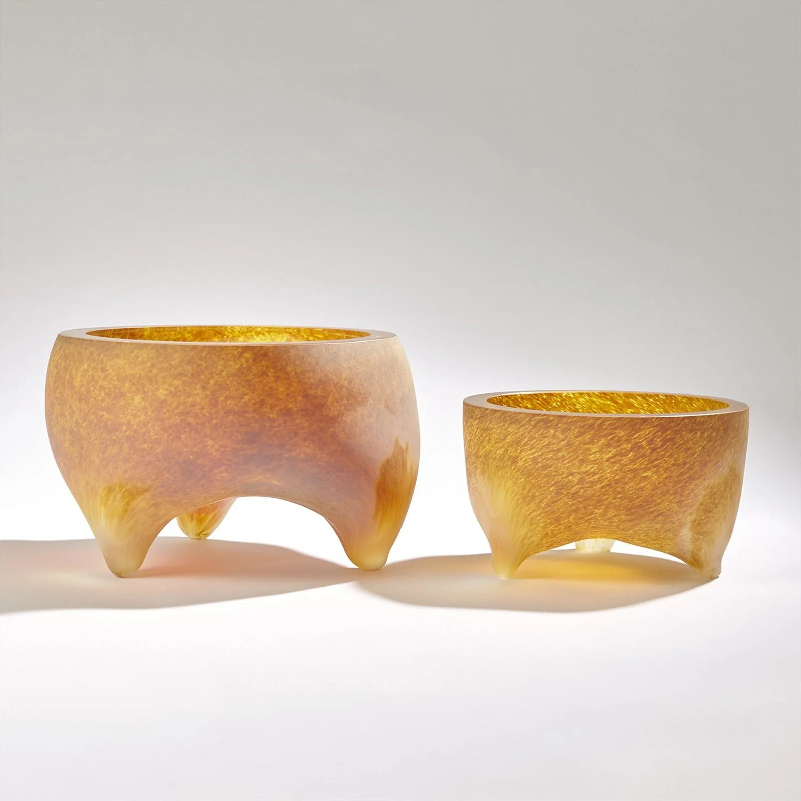 Global Views Freeform Tripod Bowl-Frosted Irys Gelp - Image 5