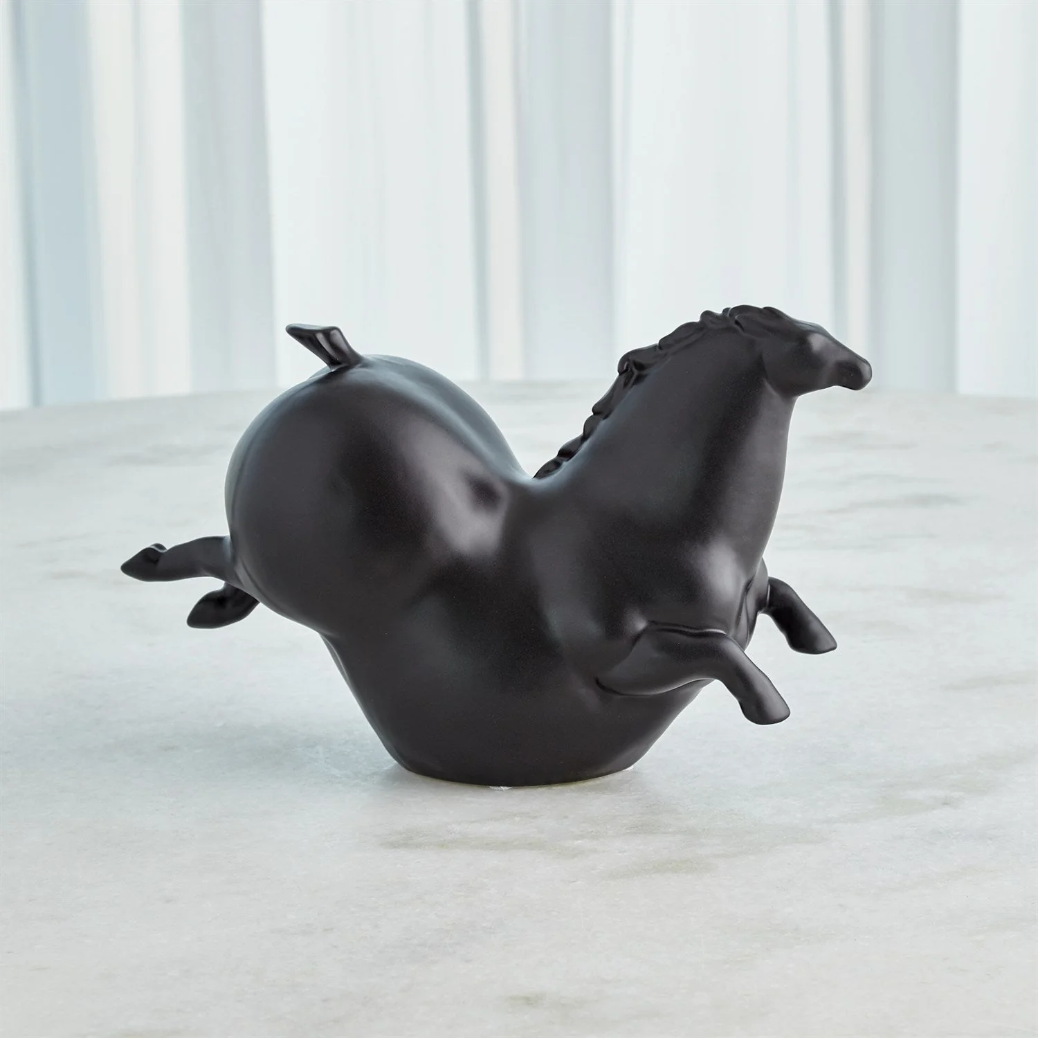 Global Views Friesian Horse - Matte Black - Image 2