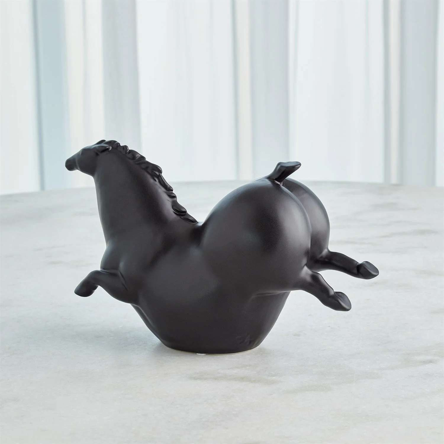 Global Views Friesian Horse - Matte Black - Image 3