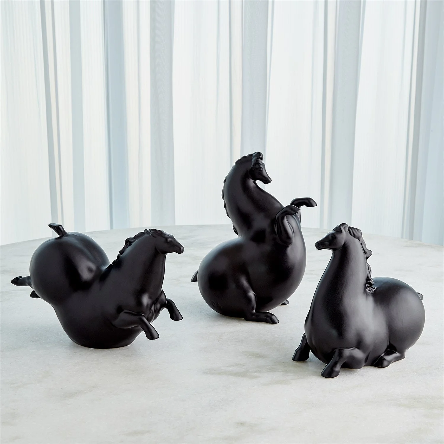 Global Views Friesian Horse - Matte Black - Image 4
