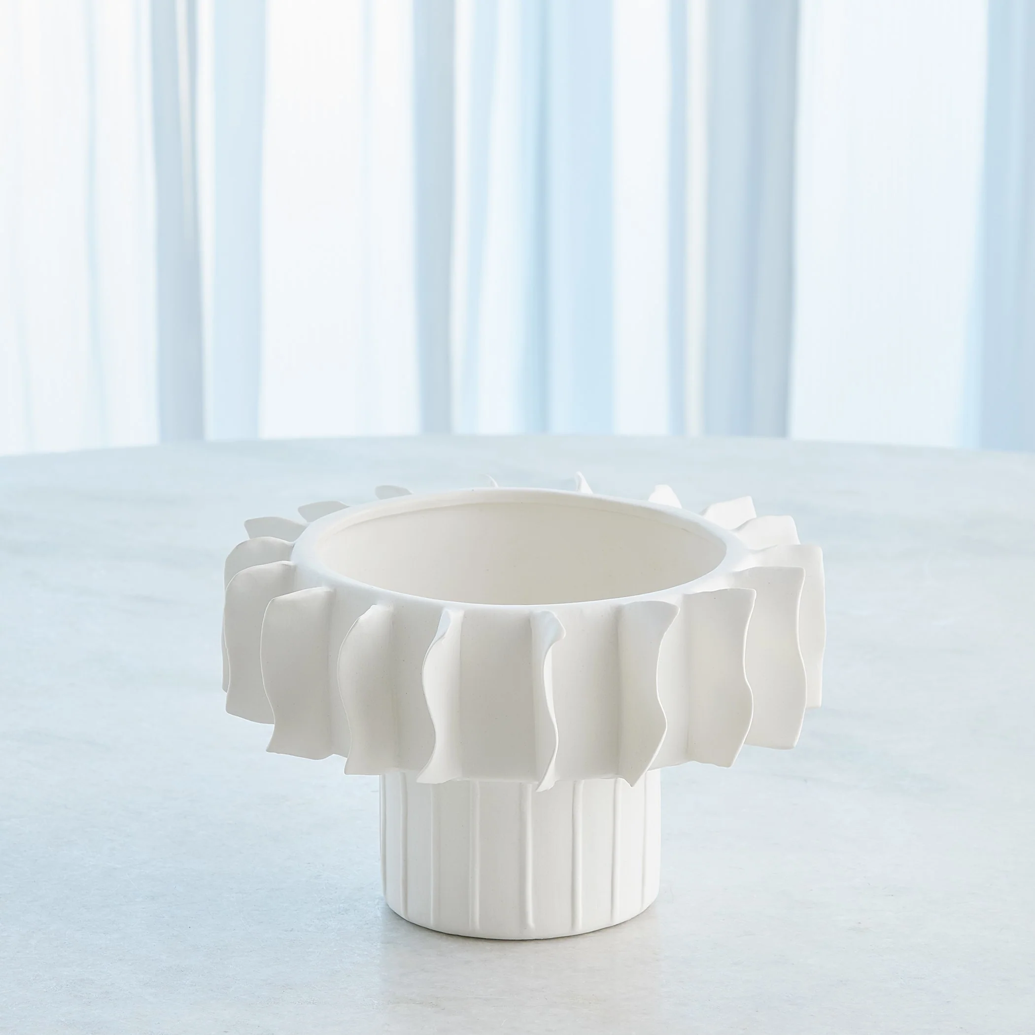 Global Views Frilled Bowl Matte White - Image 3