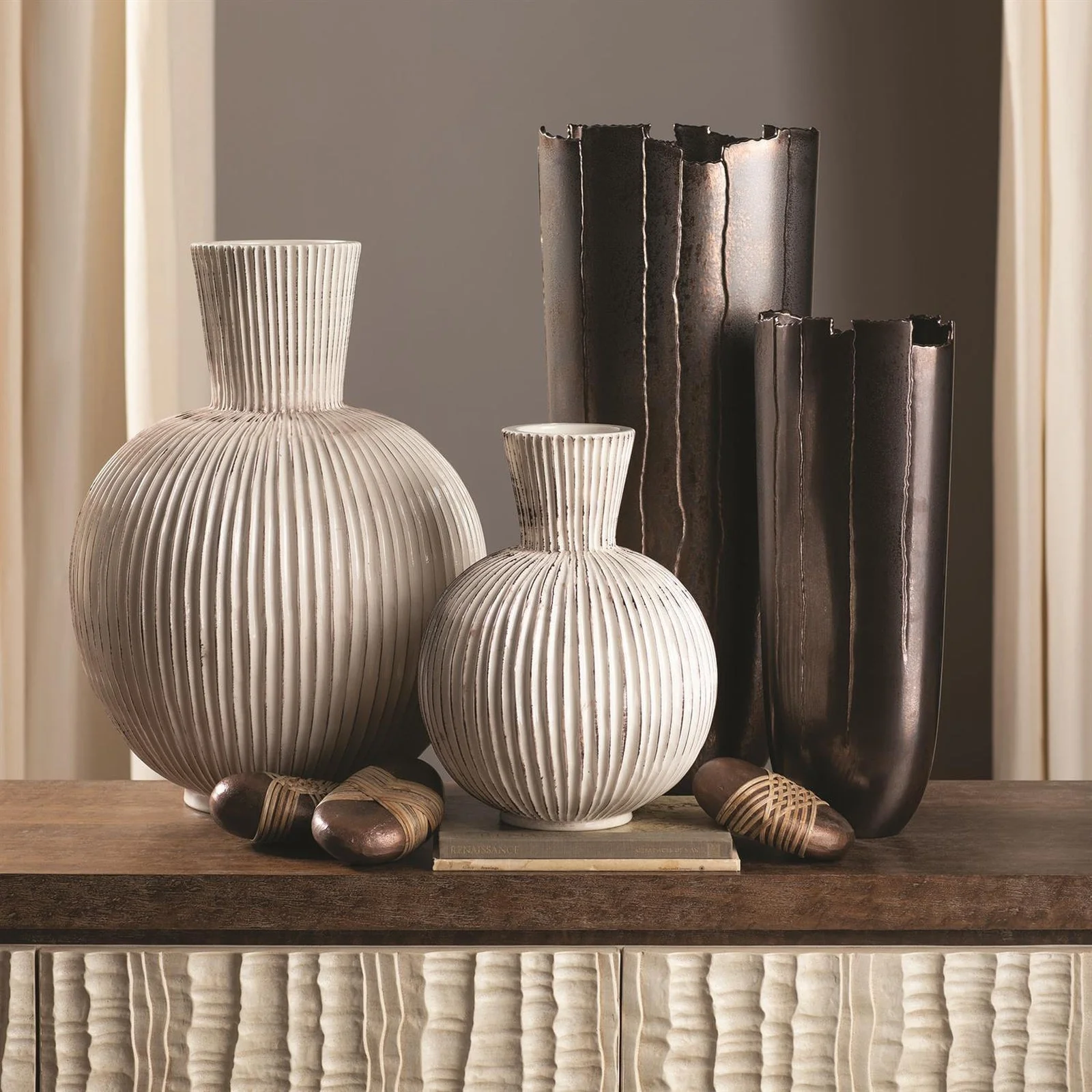 Global Views Furrow Sphere Vase - Image 6