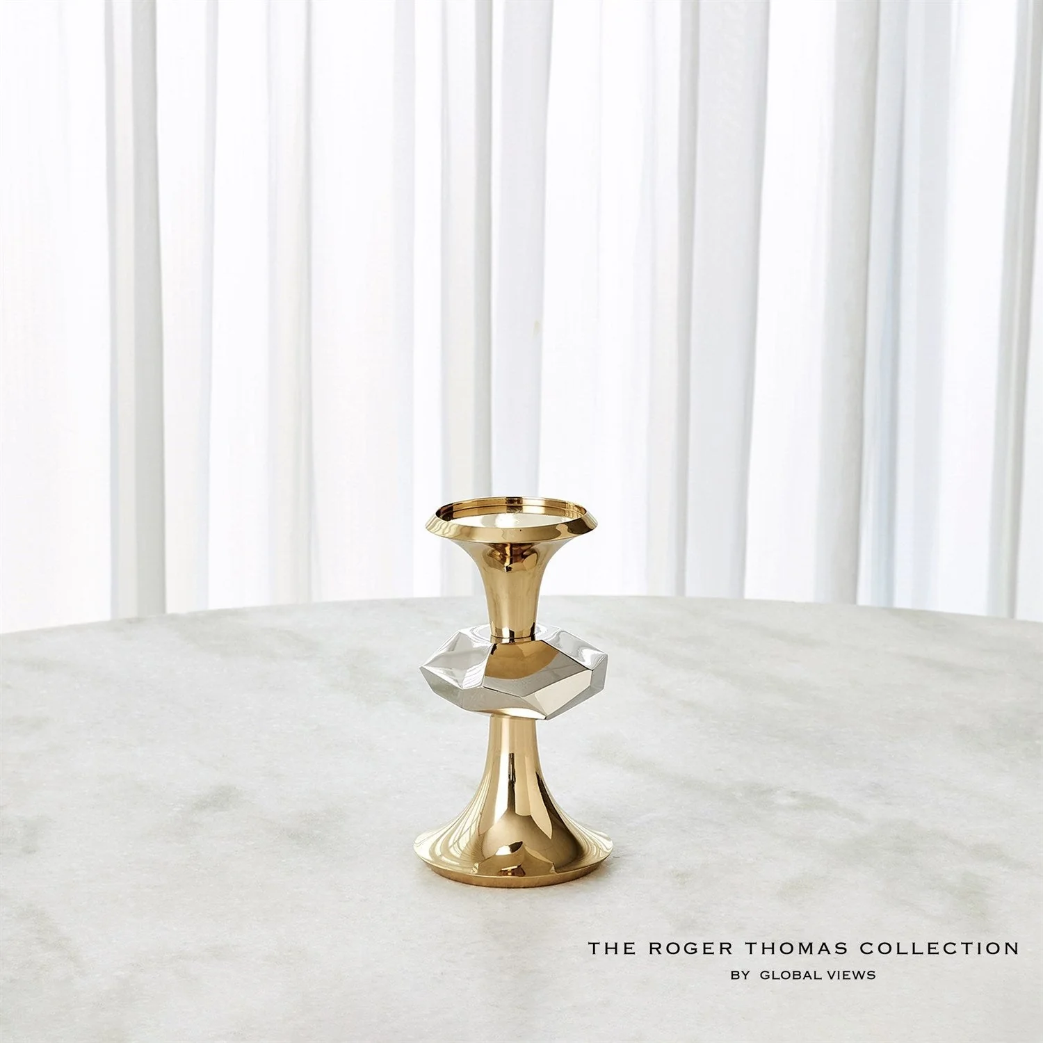 Global Views Gabriel Candle Holder - Brass - Image 10