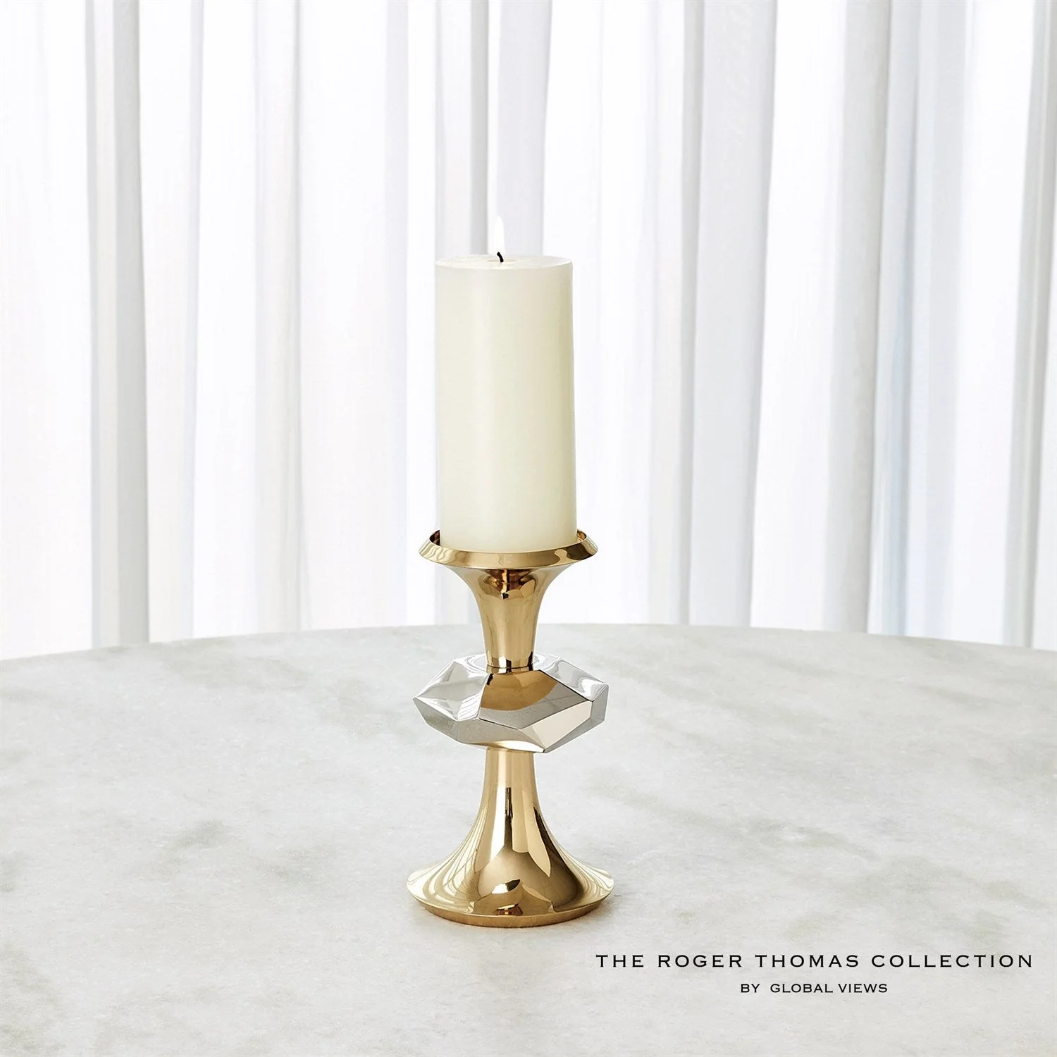 Global Views Gabriel Candle Holder - Brass - Image 12
