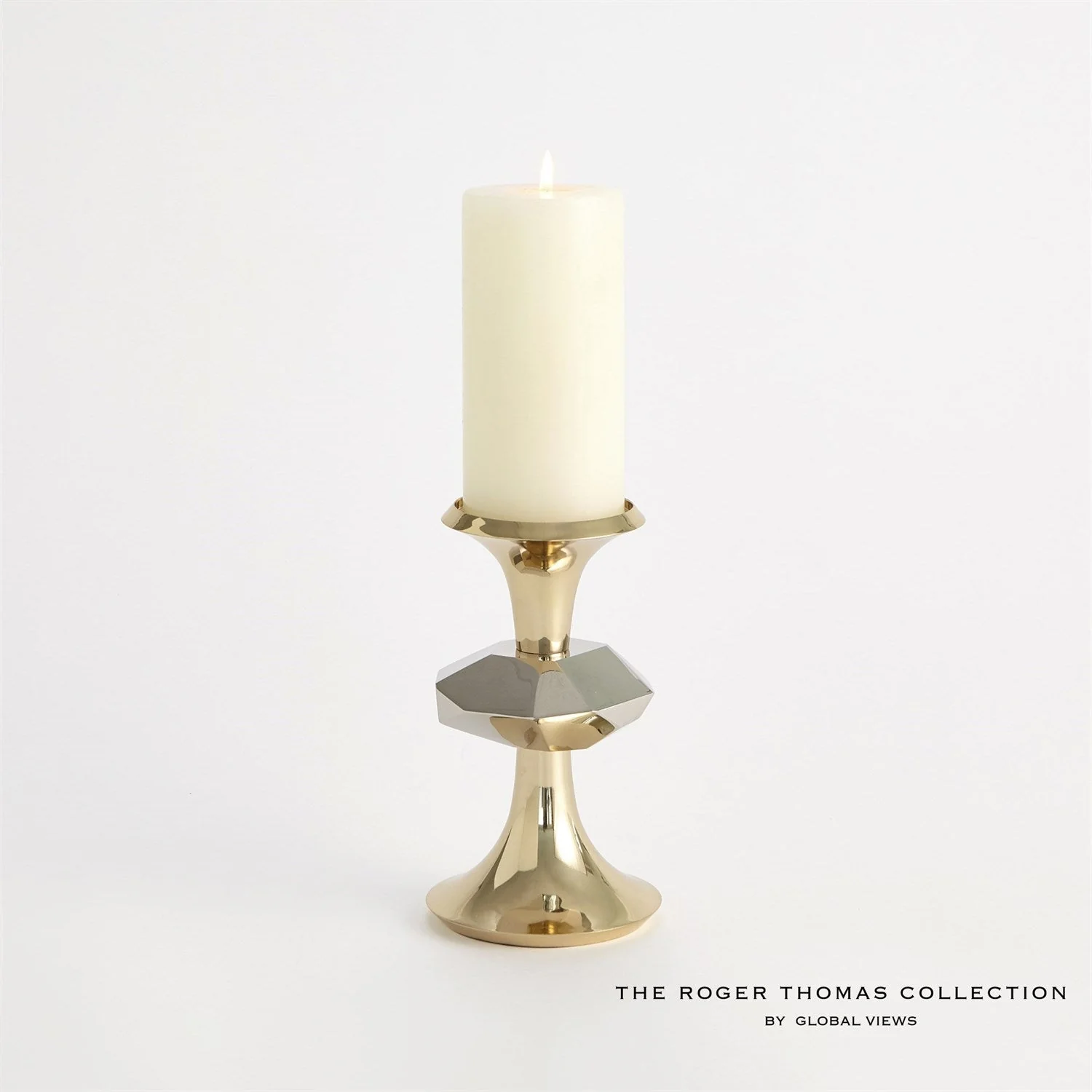 Global Views Gabriel Candle Holder - Brass - Image 13