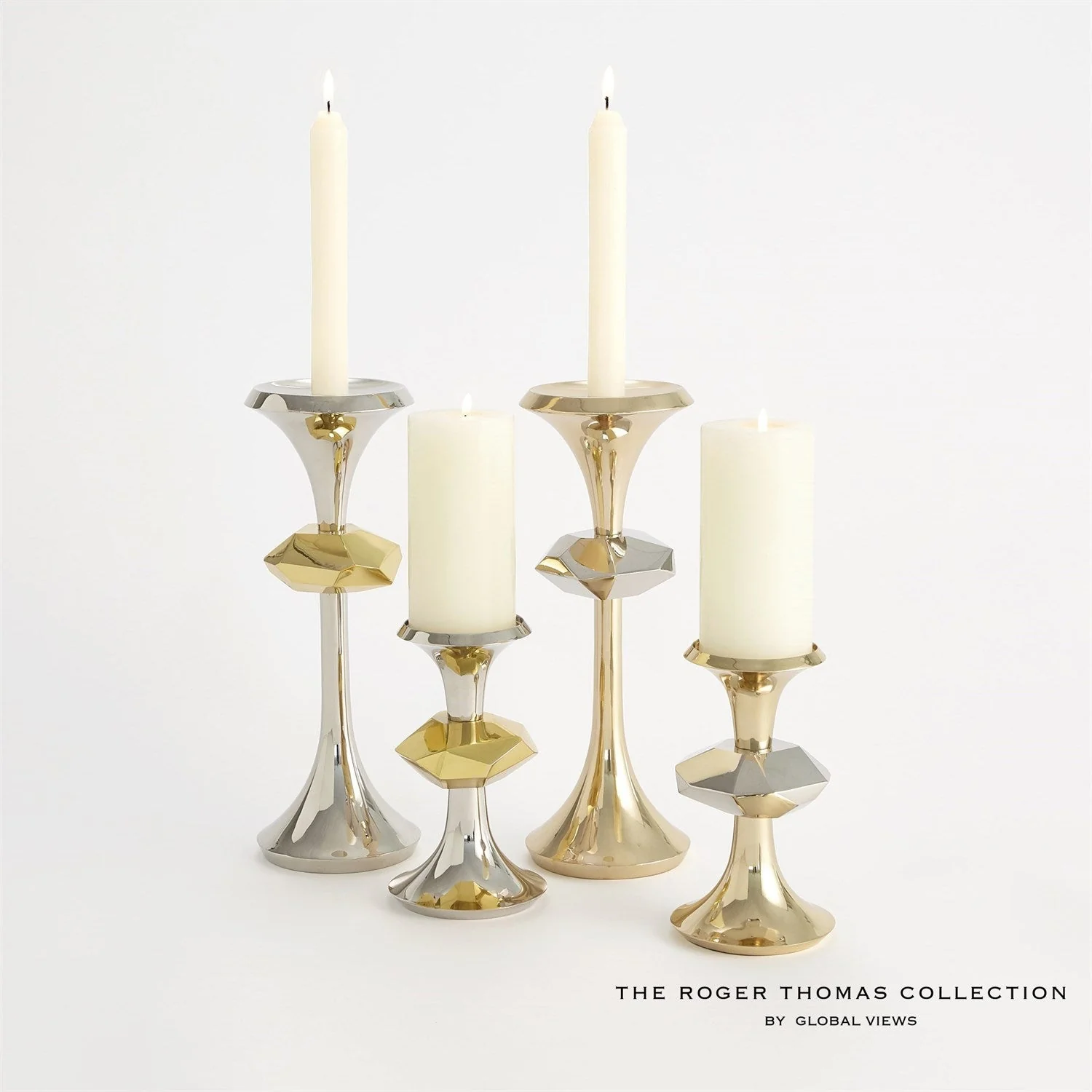 Global Views Gabriel Candle Holder - Brass - Image 14
