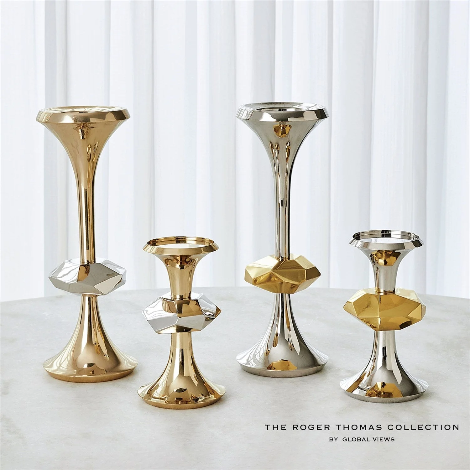 Global Views Gabriel Candle Holder - Brass - Image 16