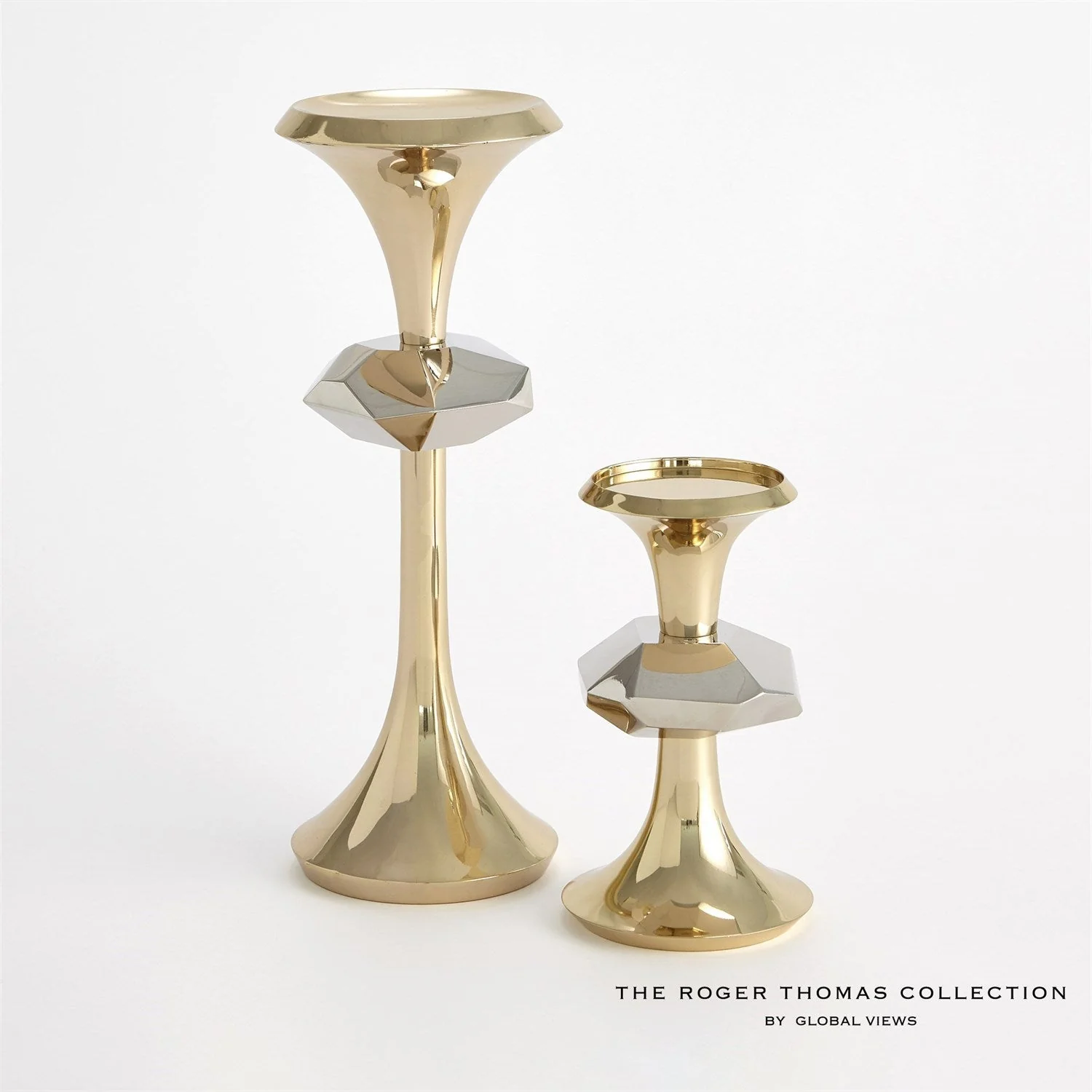 Global Views Gabriel Candle Holder - Brass - Image 2