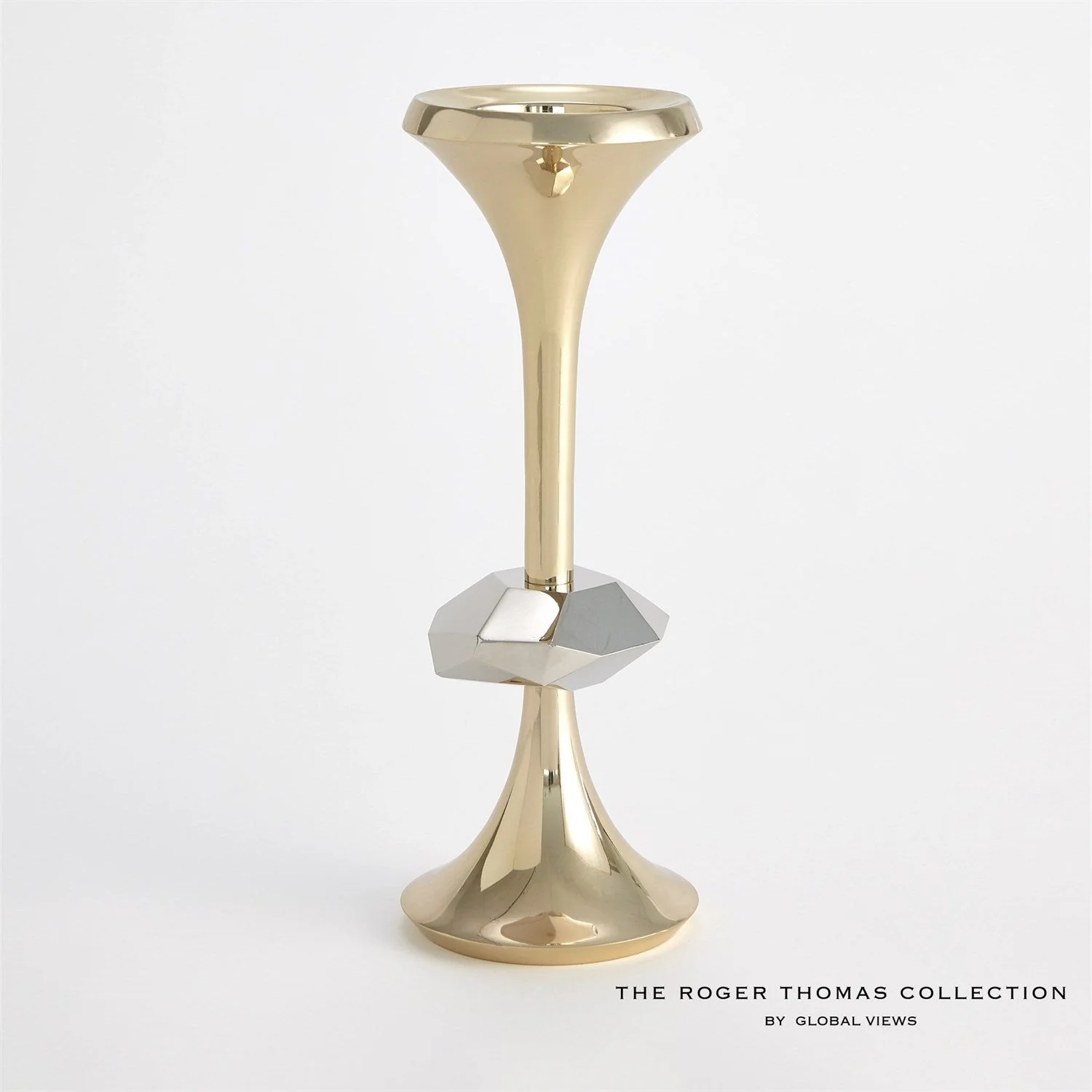 Global Views Gabriel Candle Holder - Brass - Image 4