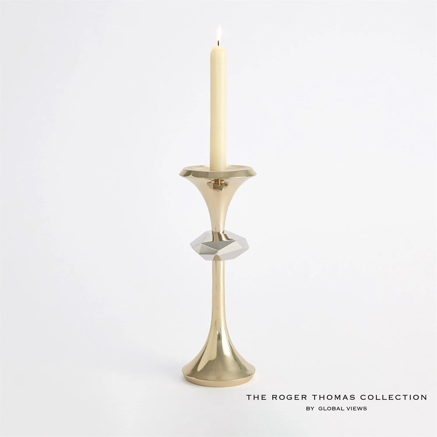 Global Views Gabriel Candle Holder - Brass - Image 7