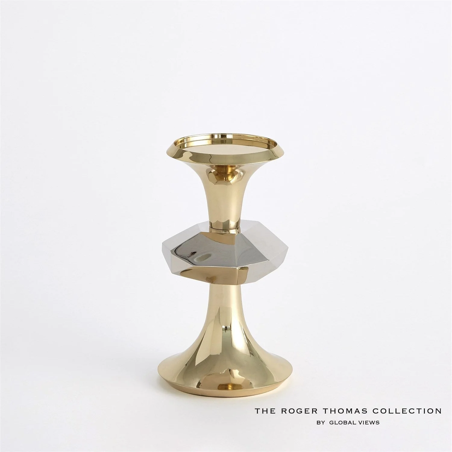 Global Views Gabriel Candle Holder - Brass - Image 9