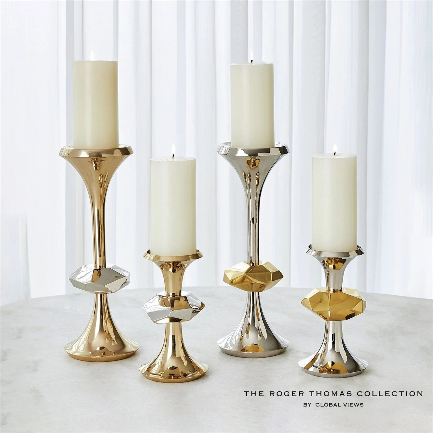 Global Views Gabriel Candle Holder - Nickel - Image 13