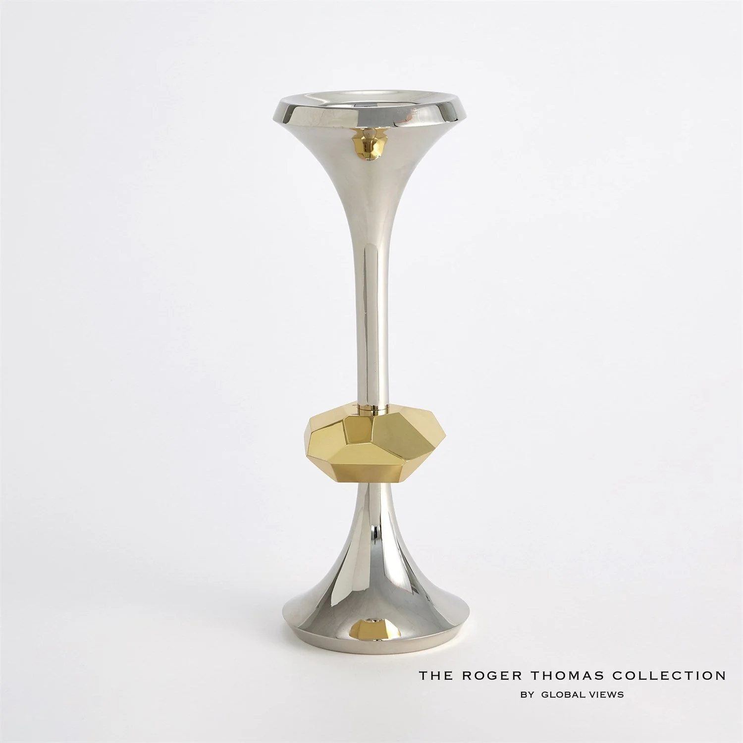 Global Views Gabriel Candle Holder - Nickel - Image 3