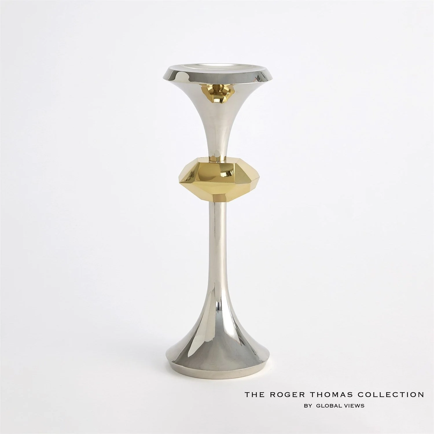 Global Views Gabriel Candle Holder - Nickel - Image 4