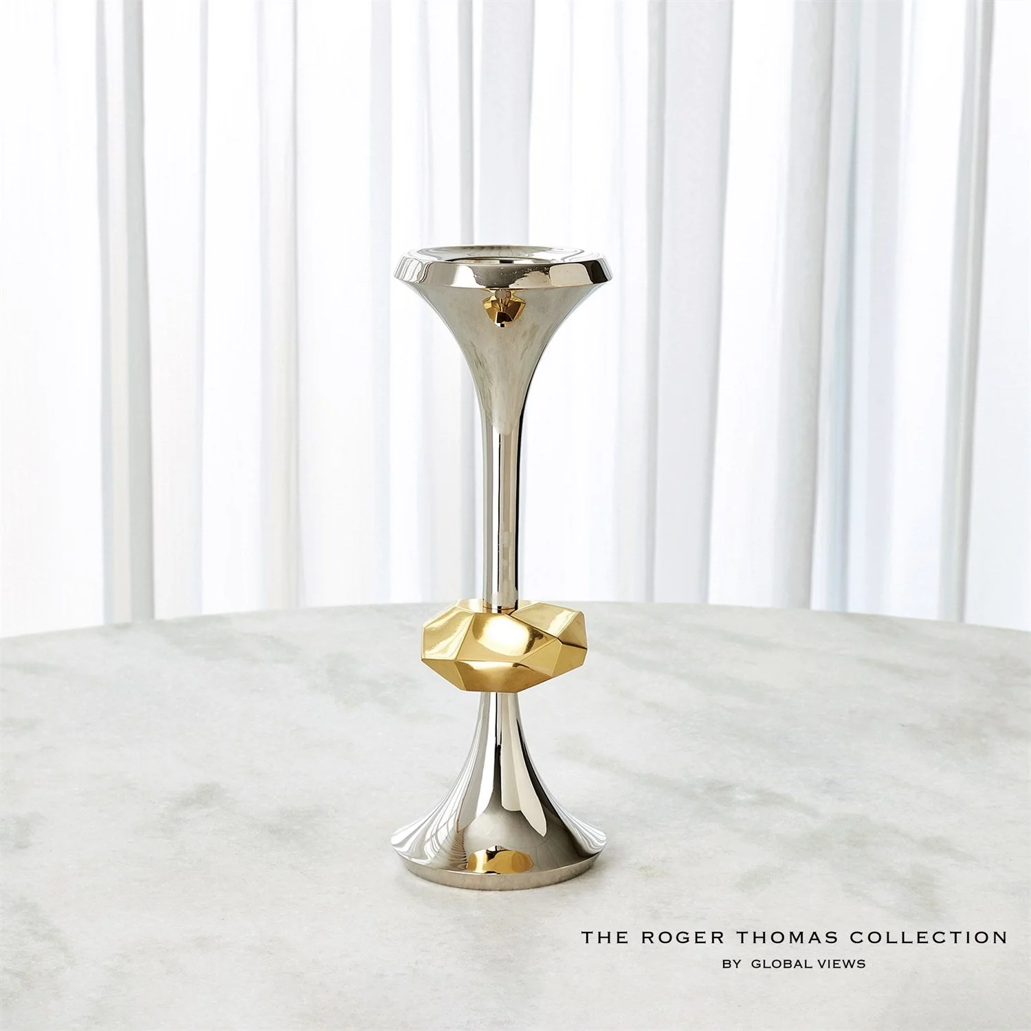Global Views Gabriel Candle Holder - Nickel - Image 5