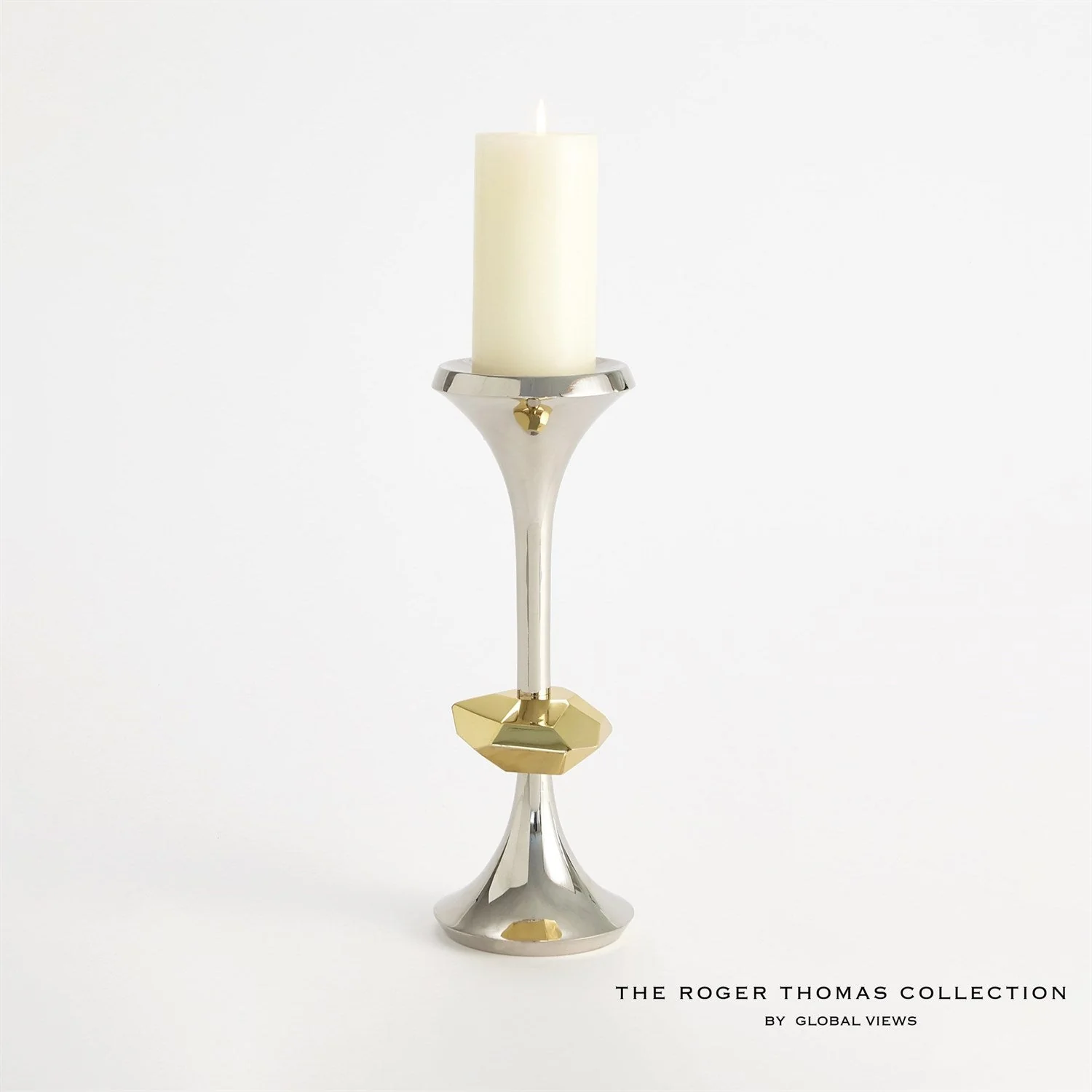 Global Views Gabriel Candle Holder - Nickel - Image 6