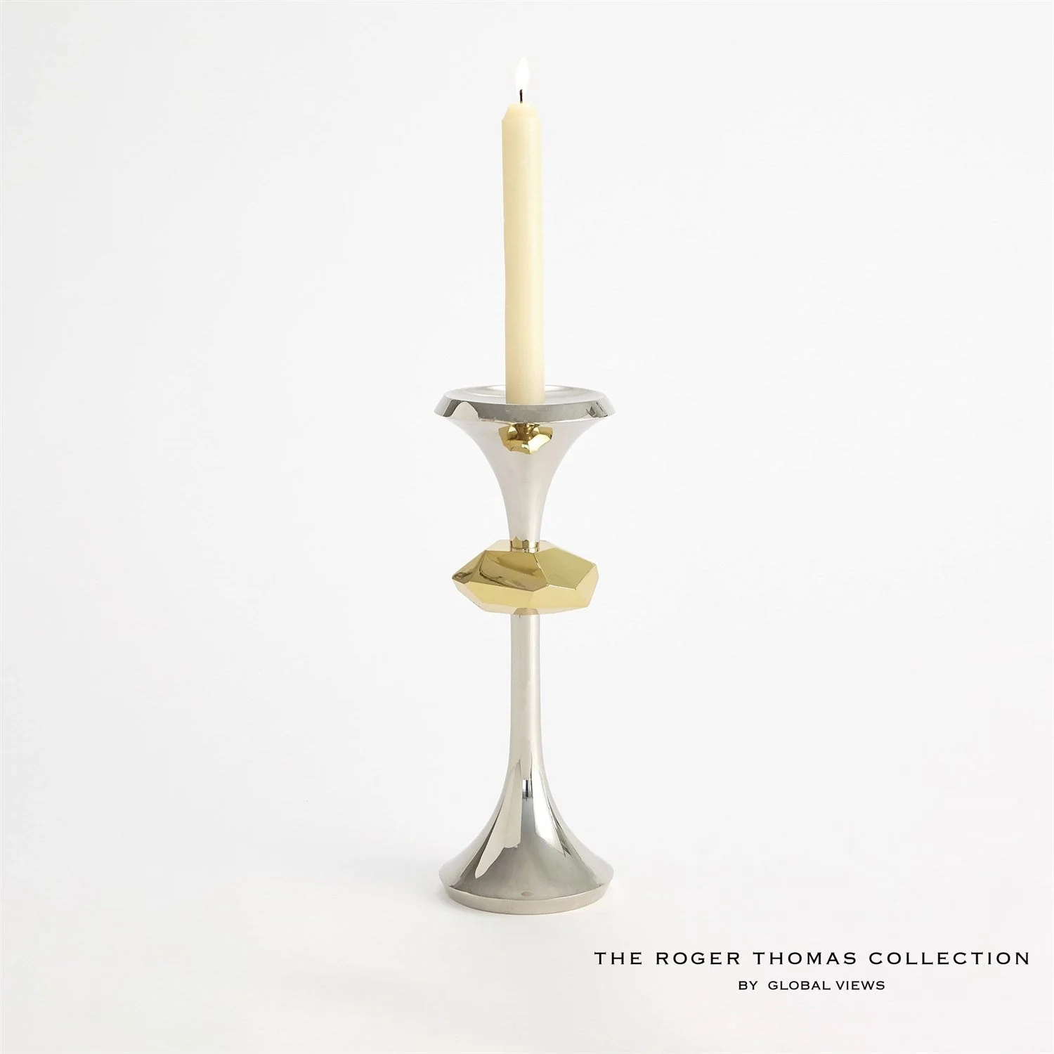 Global Views Gabriel Candle Holder - Nickel - Image 8