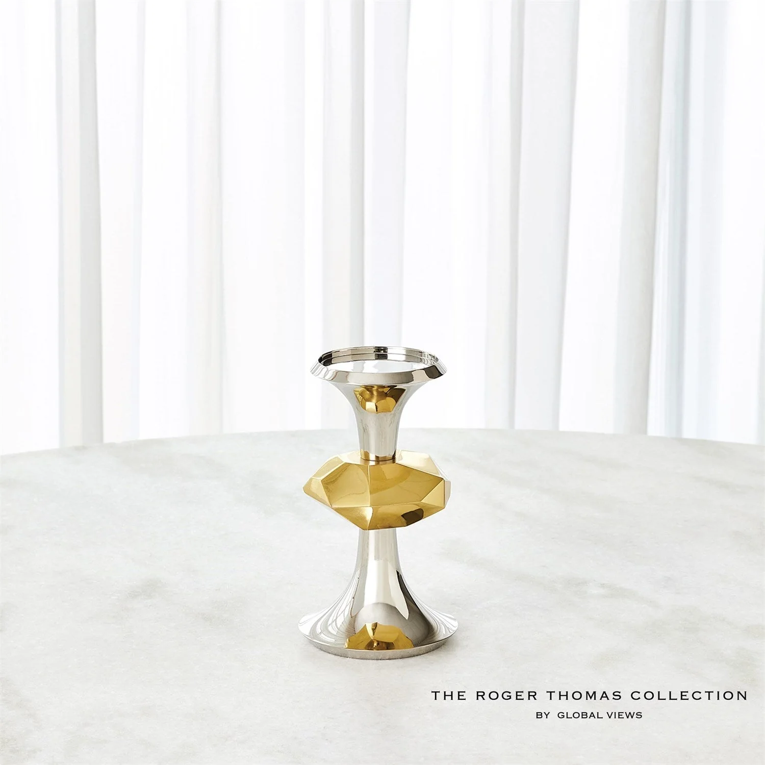 Global Views Gabriel Candle Holder - Nickel - Image 9
