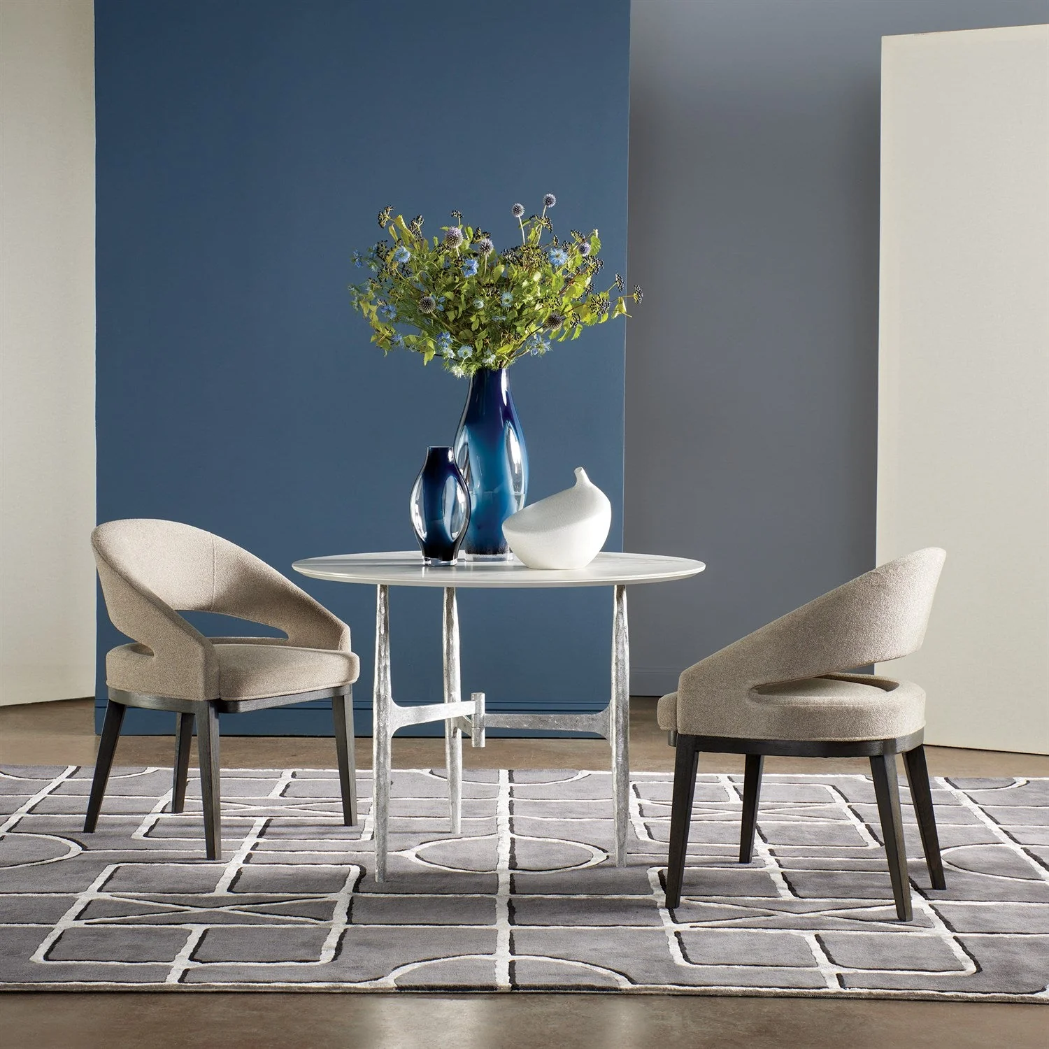 Global Views Indigo Charcoal Gate Rug Clearance - Image 2