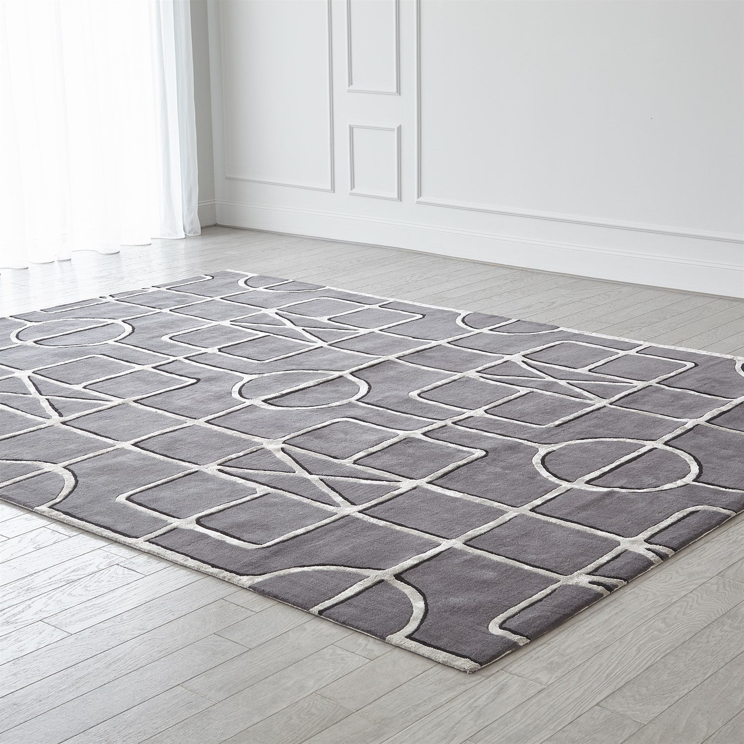 Global Views Indigo Charcoal Gate Rug Clearance - Image 3
