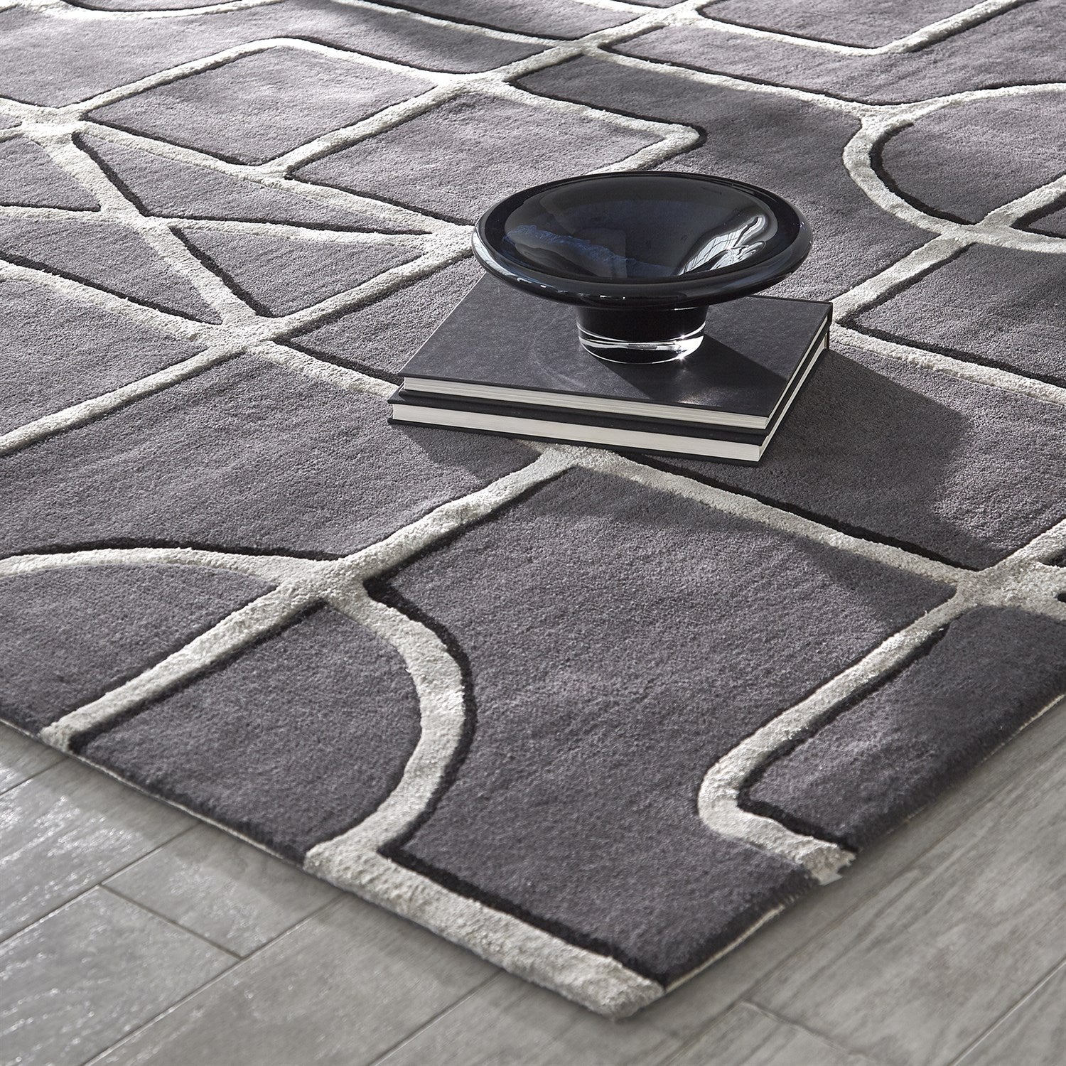 Global Views Indigo Charcoal Gate Rug Clearance - Image 5
