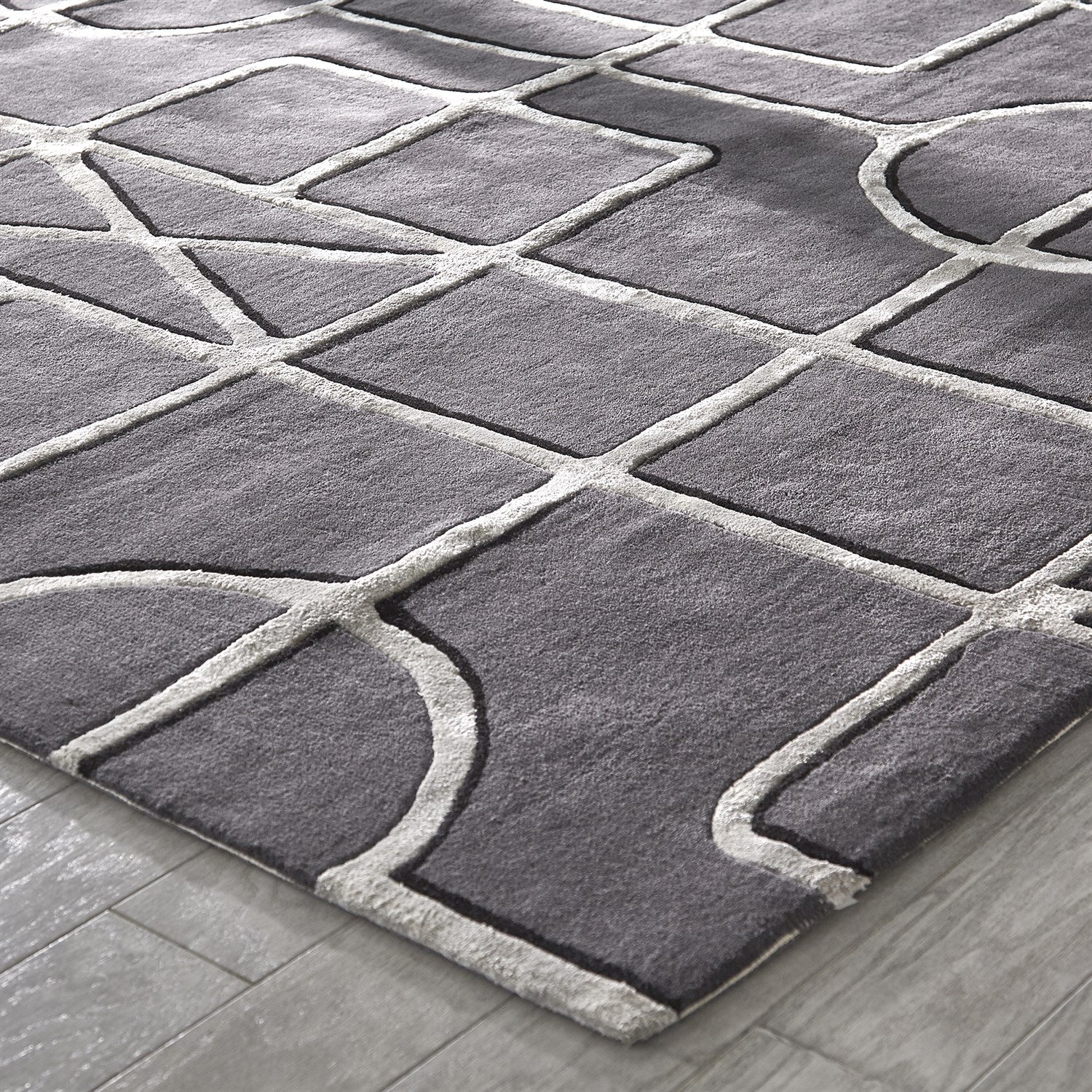 Global Views Indigo Charcoal Gate Rug Clearance - Image 6