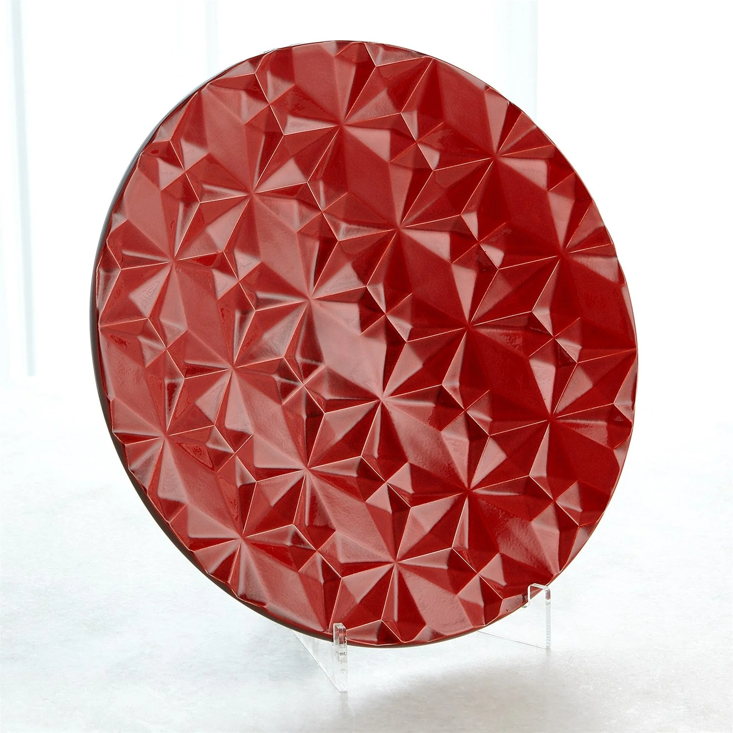Global Views Geometric Charger - Red Clearance - Image 2