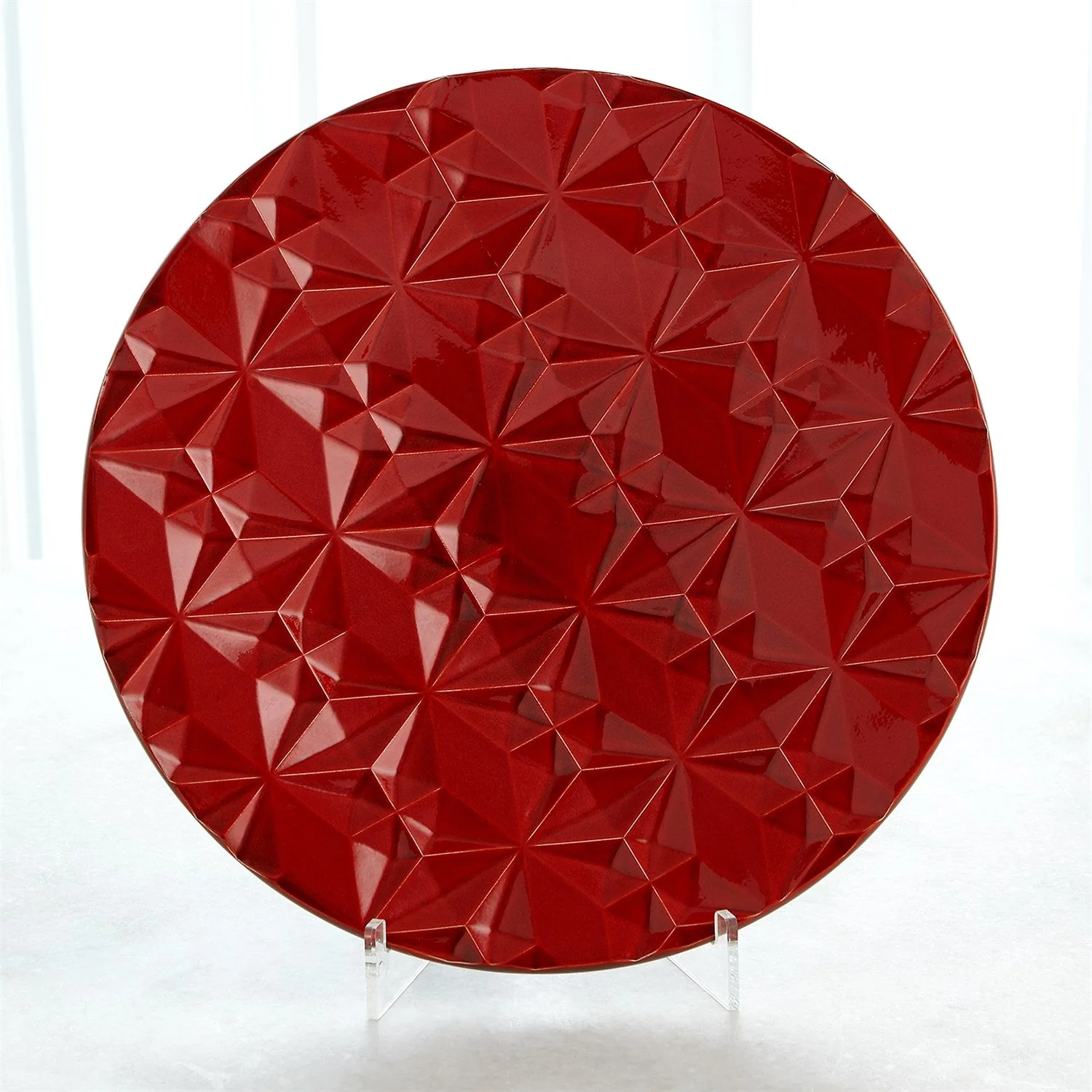 Global Views Geometric Charger - Red Clearance - Image 3