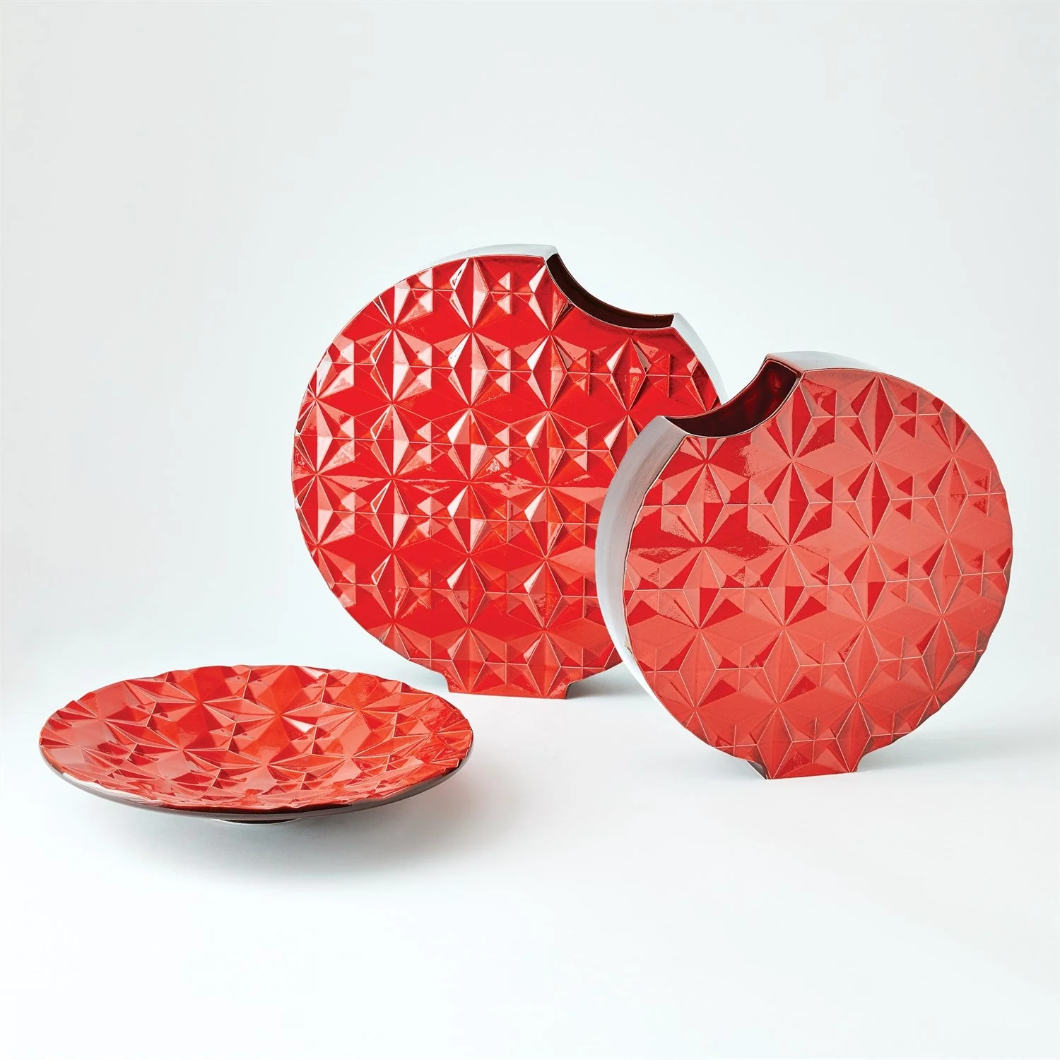 Global Views Geometric Charger - Red Clearance - Image 5