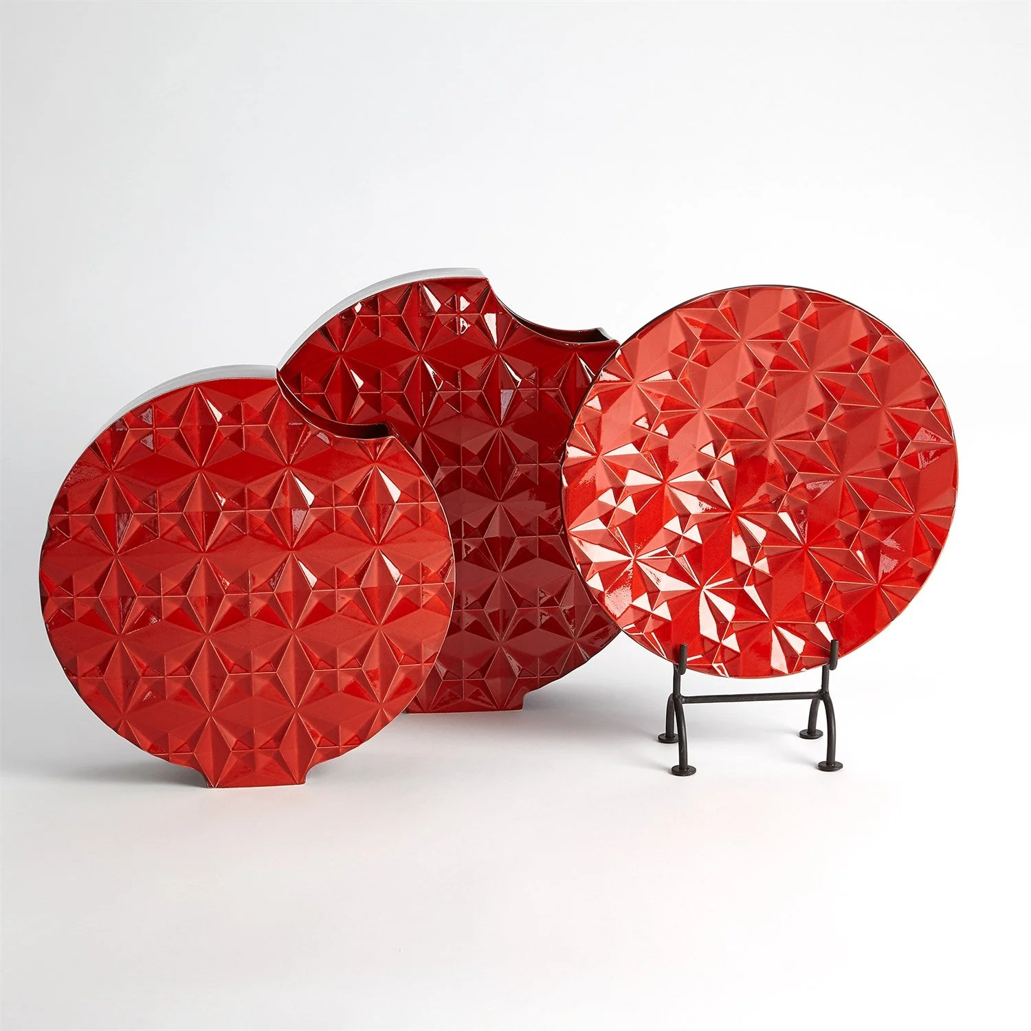 Global Views Geometric Charger - Red Clearance - Image 6