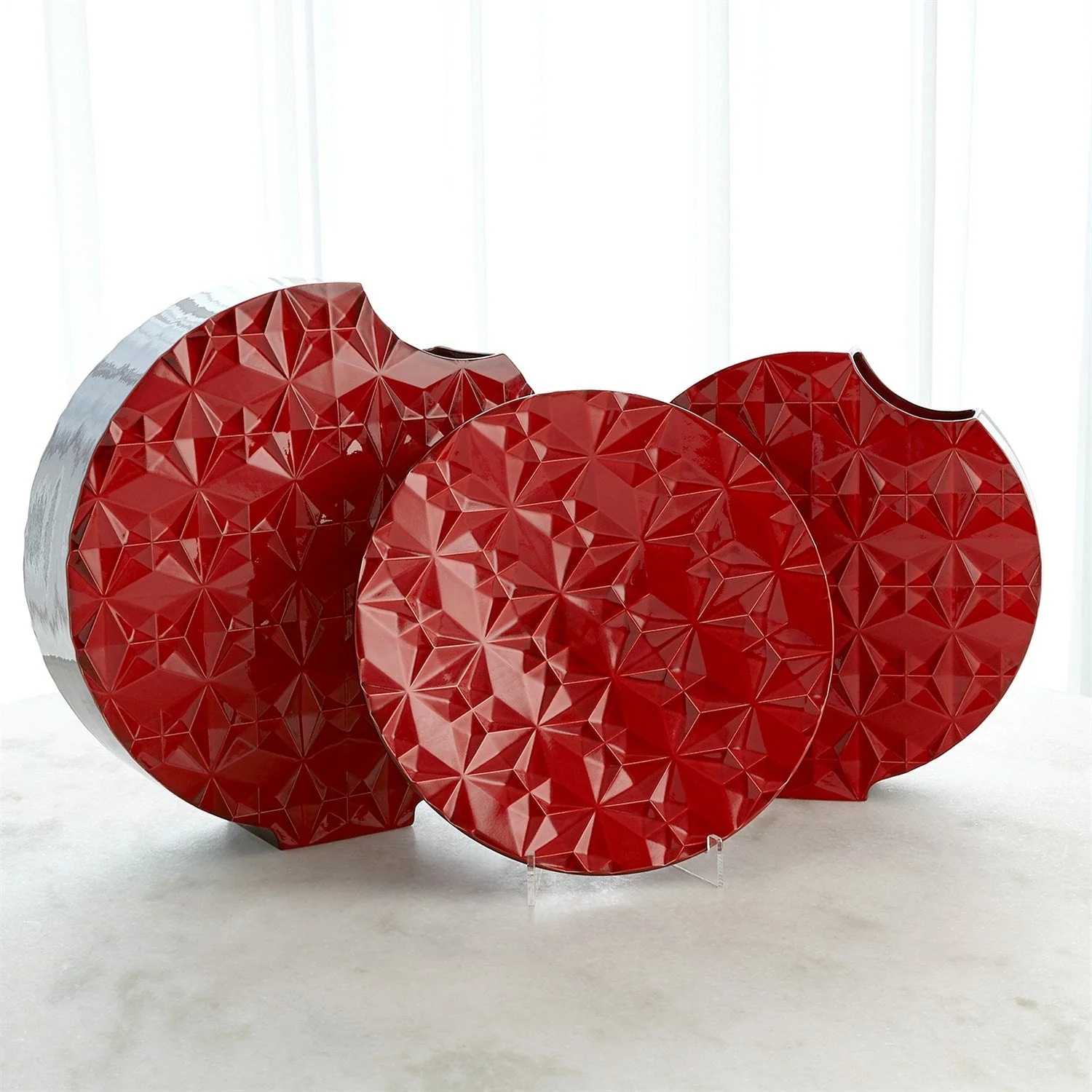Global Views Geometric Charger - Red Clearance - Image 7