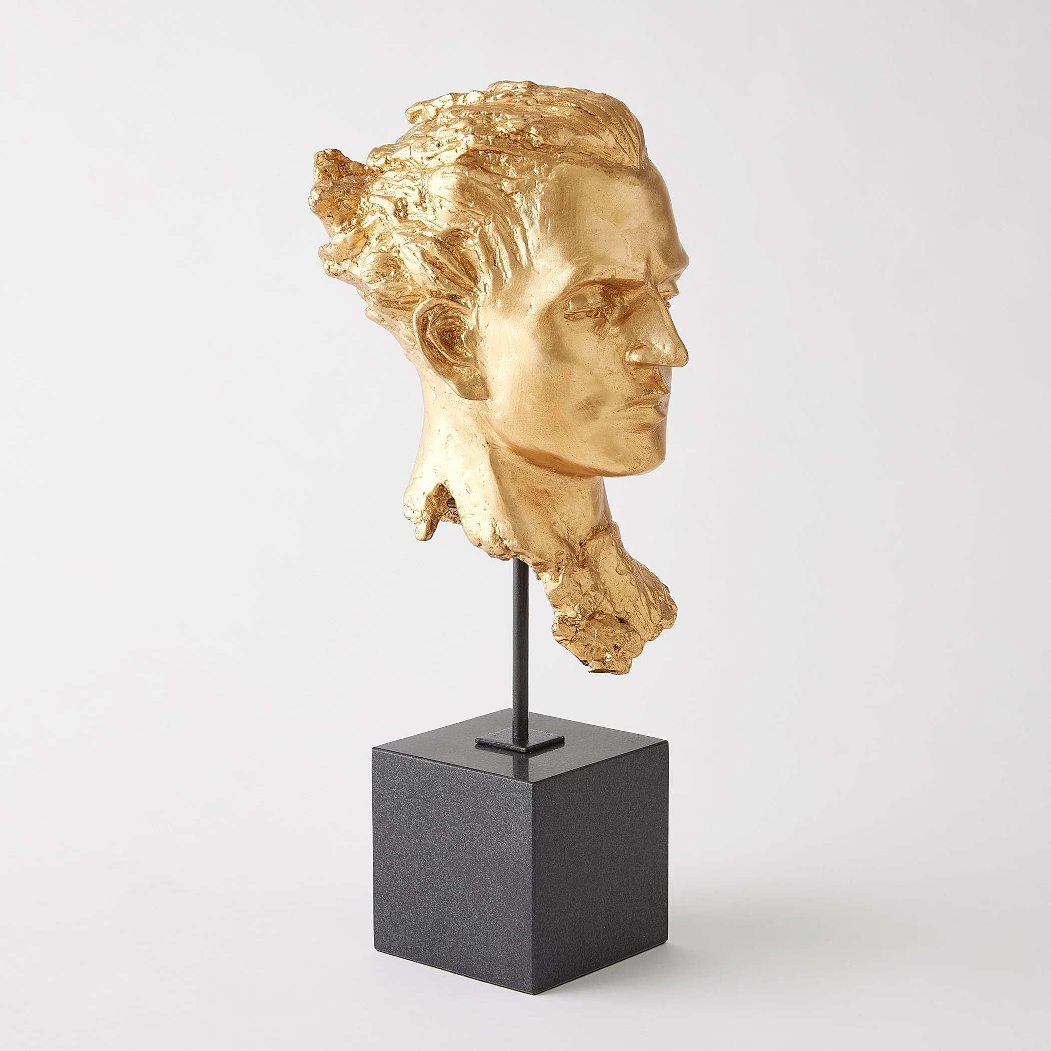 Global Views Gilded Portrait Sculpture Gold Leaf - Image 2
