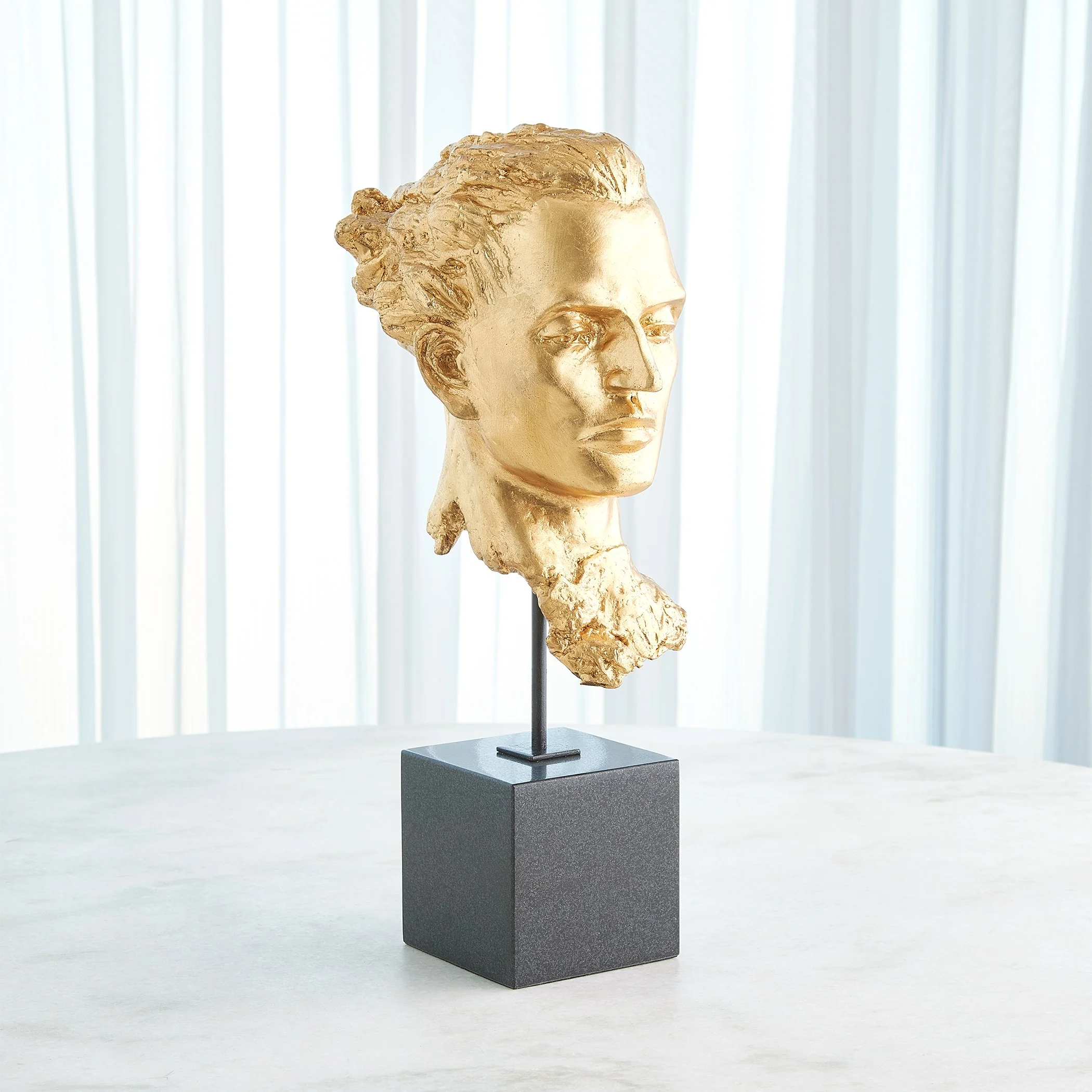 Global Views Gilded Portrait Sculpture Gold Leaf - Image 4