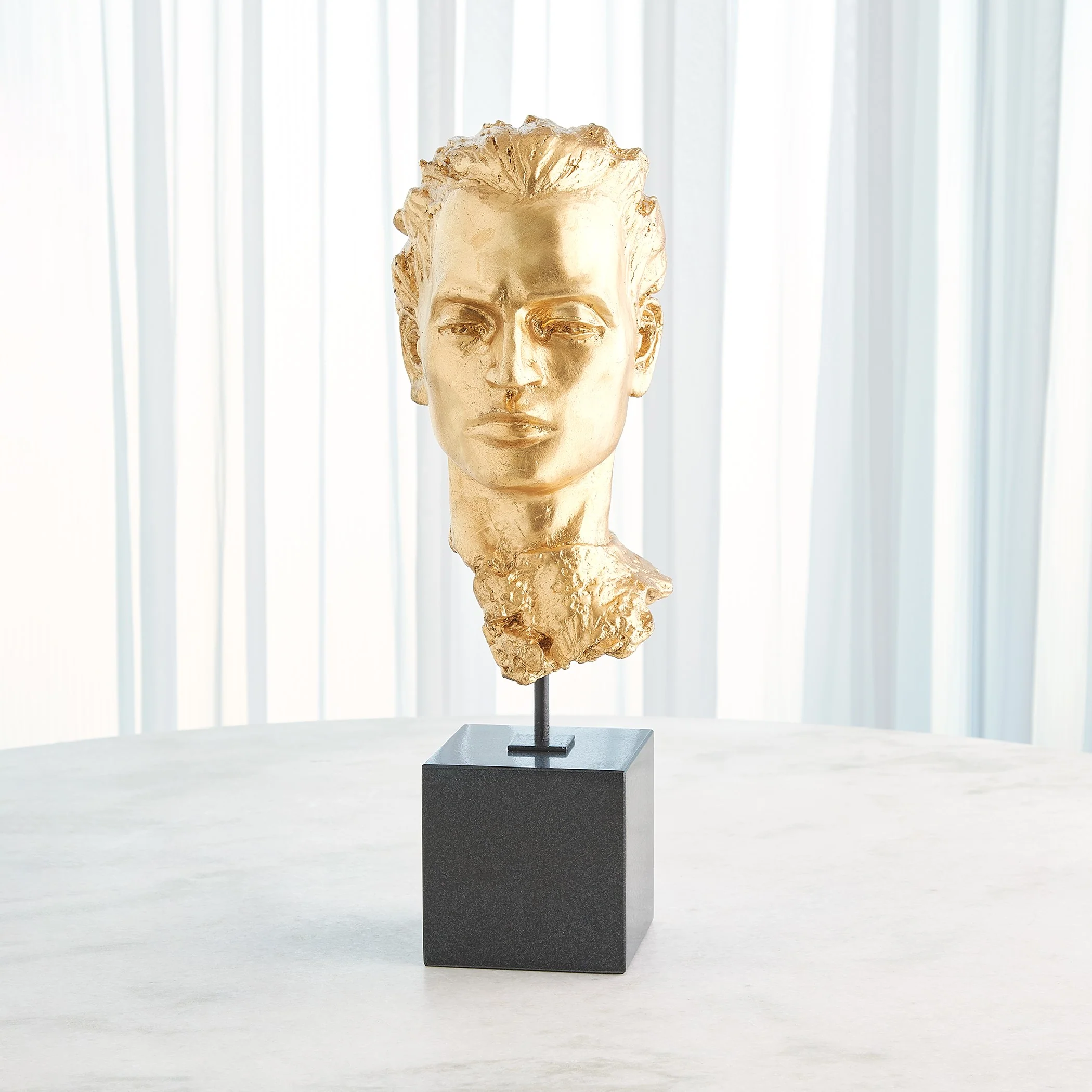 Global Views Gilded Portrait Sculpture Gold Leaf - Image 5