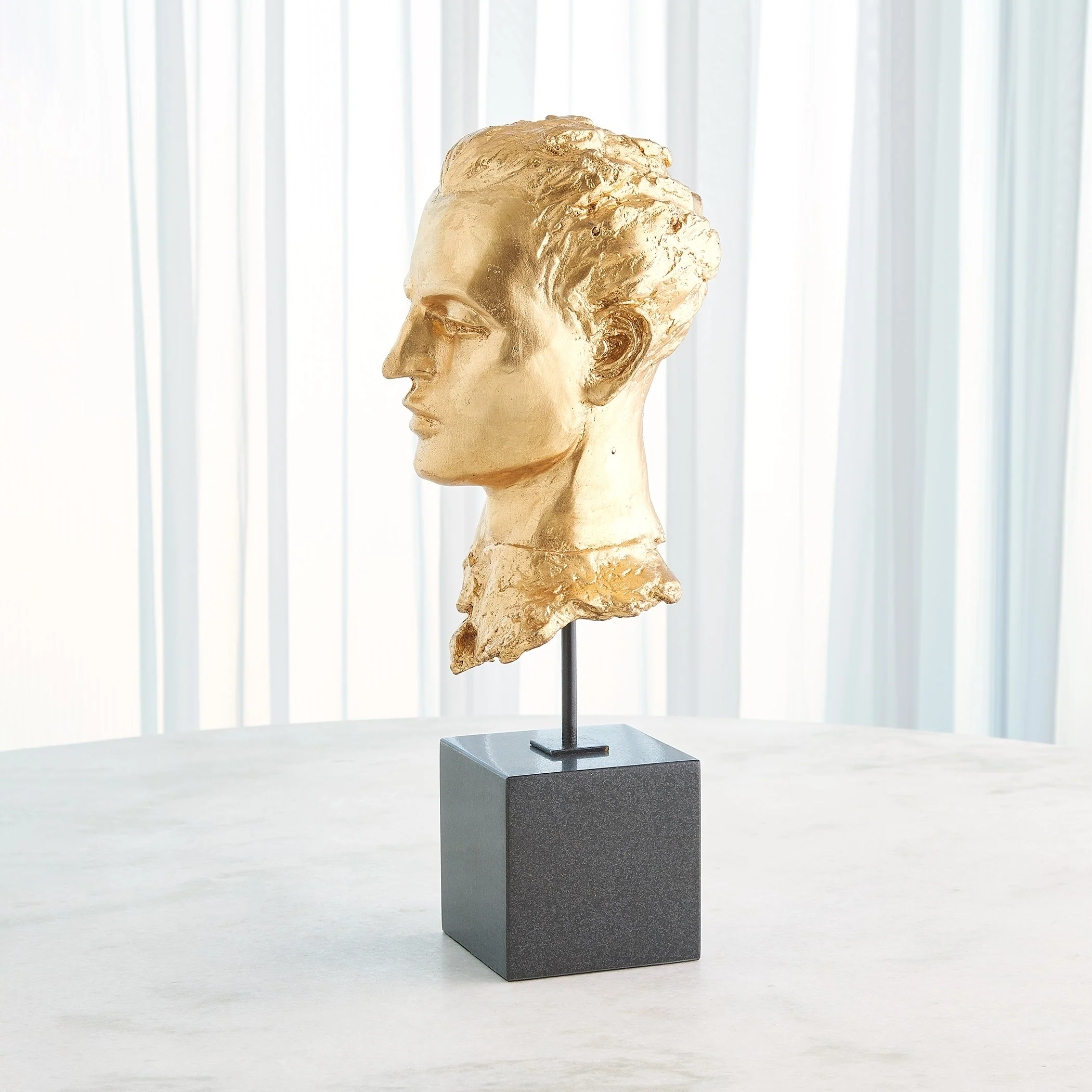 Global Views Gilded Portrait Sculpture Gold Leaf - Image 6