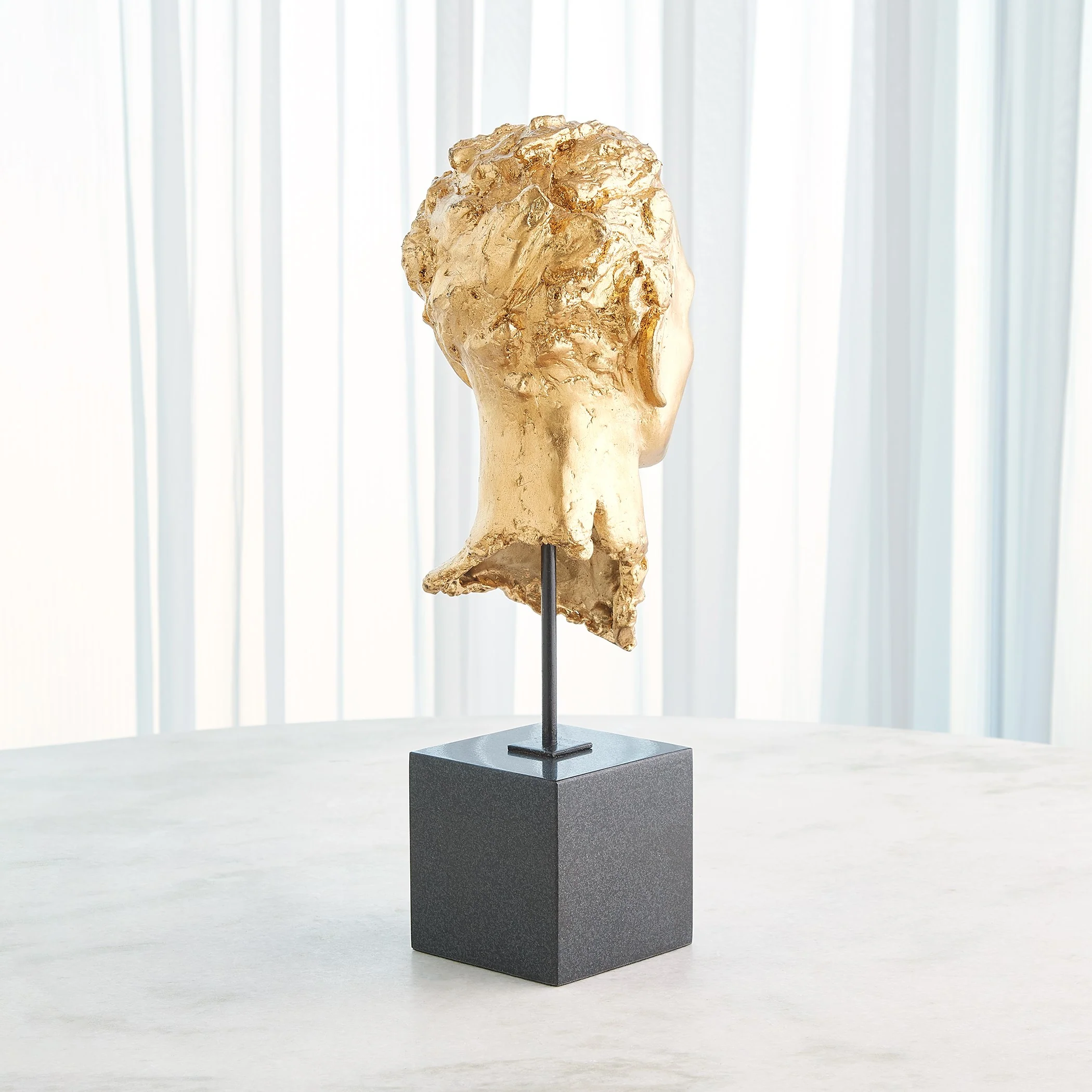 Global Views Gilded Portrait Sculpture Gold Leaf - Image 7