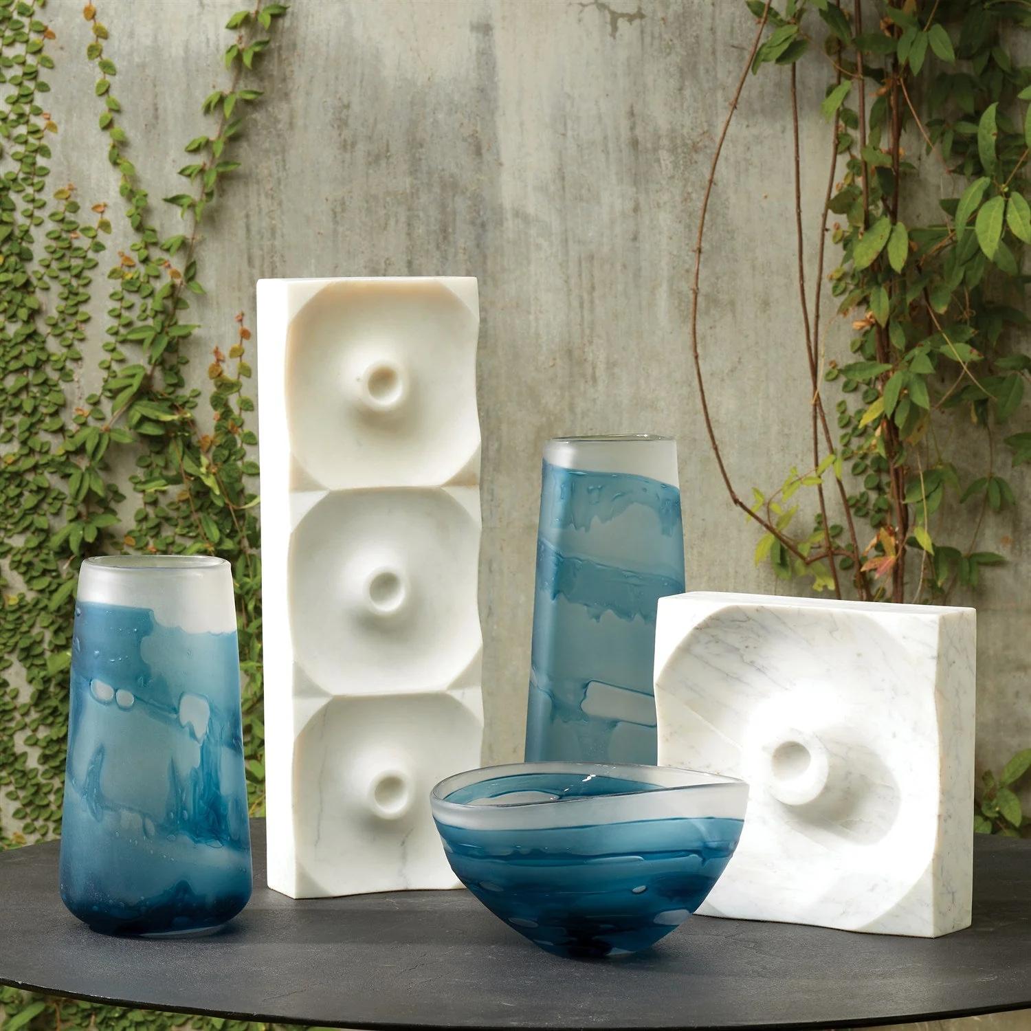 Global Views Glacier Vase & Bowl - Image 2