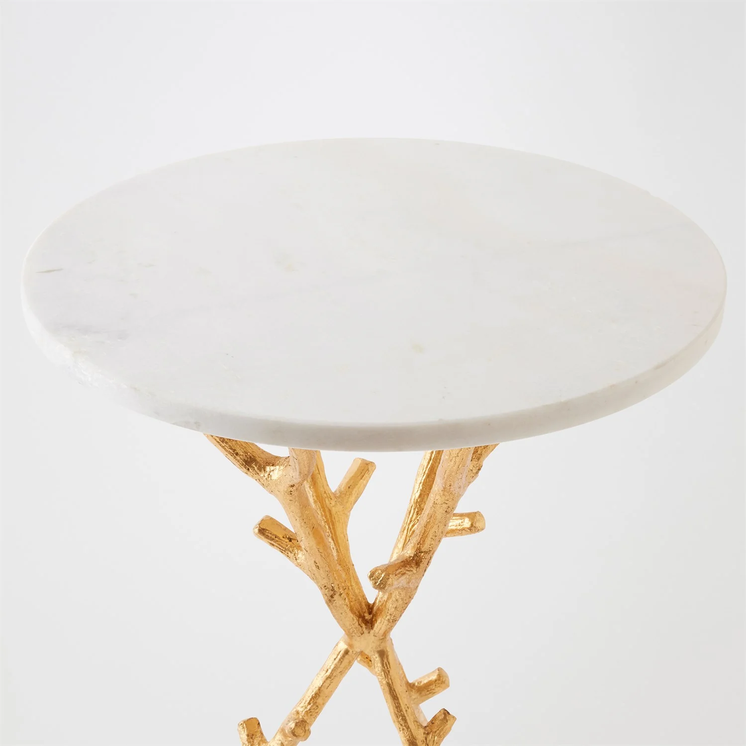 Global Views Gold Leaf Coral Tripod Table - Image 2