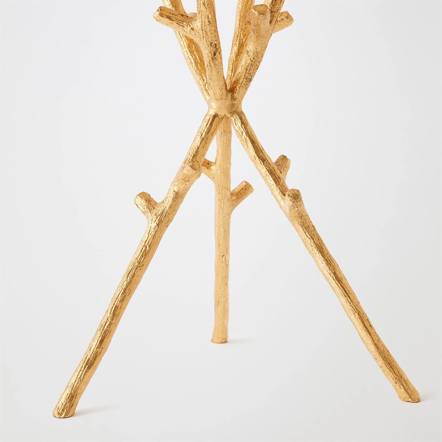 Global Views Gold Leaf Coral Tripod Table - Image 4
