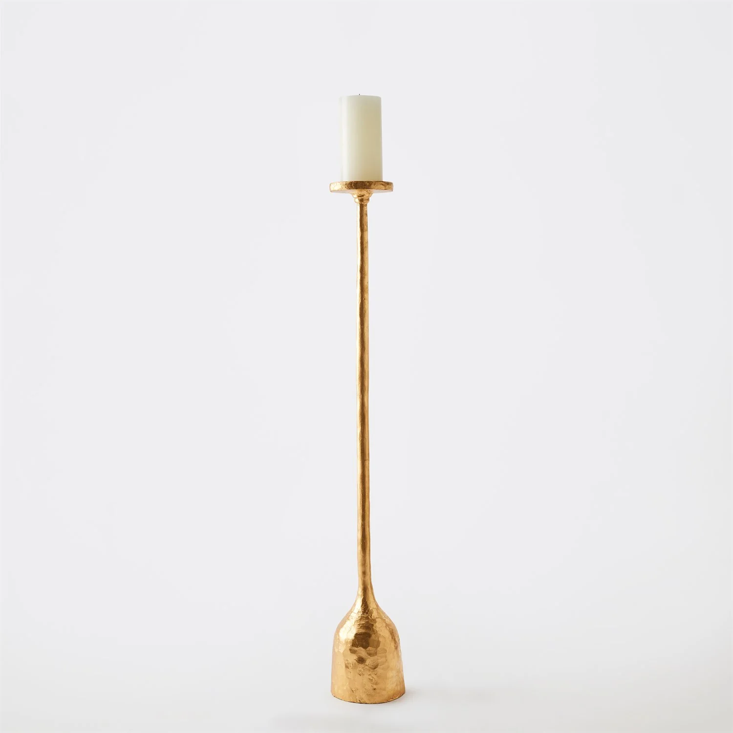 Global Views Gold Leaf Forged Pillar Candle Holder - Image 4