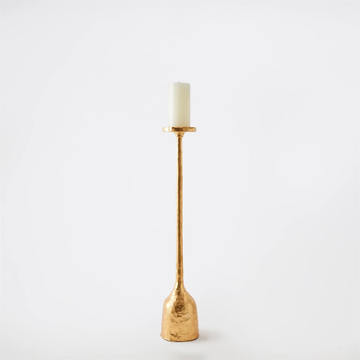 Global Views Gold Leaf Forged Pillar Candle Holder - Image 5