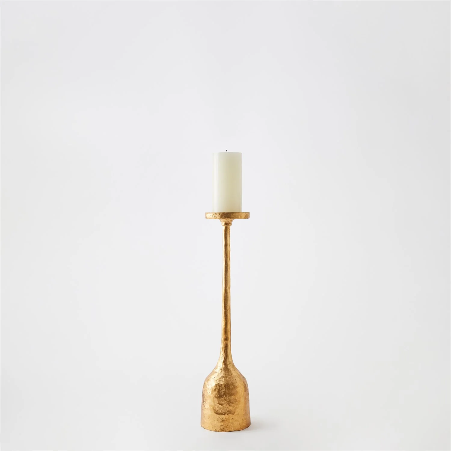Global Views Gold Leaf Forged Pillar Candle Holder - Image 6