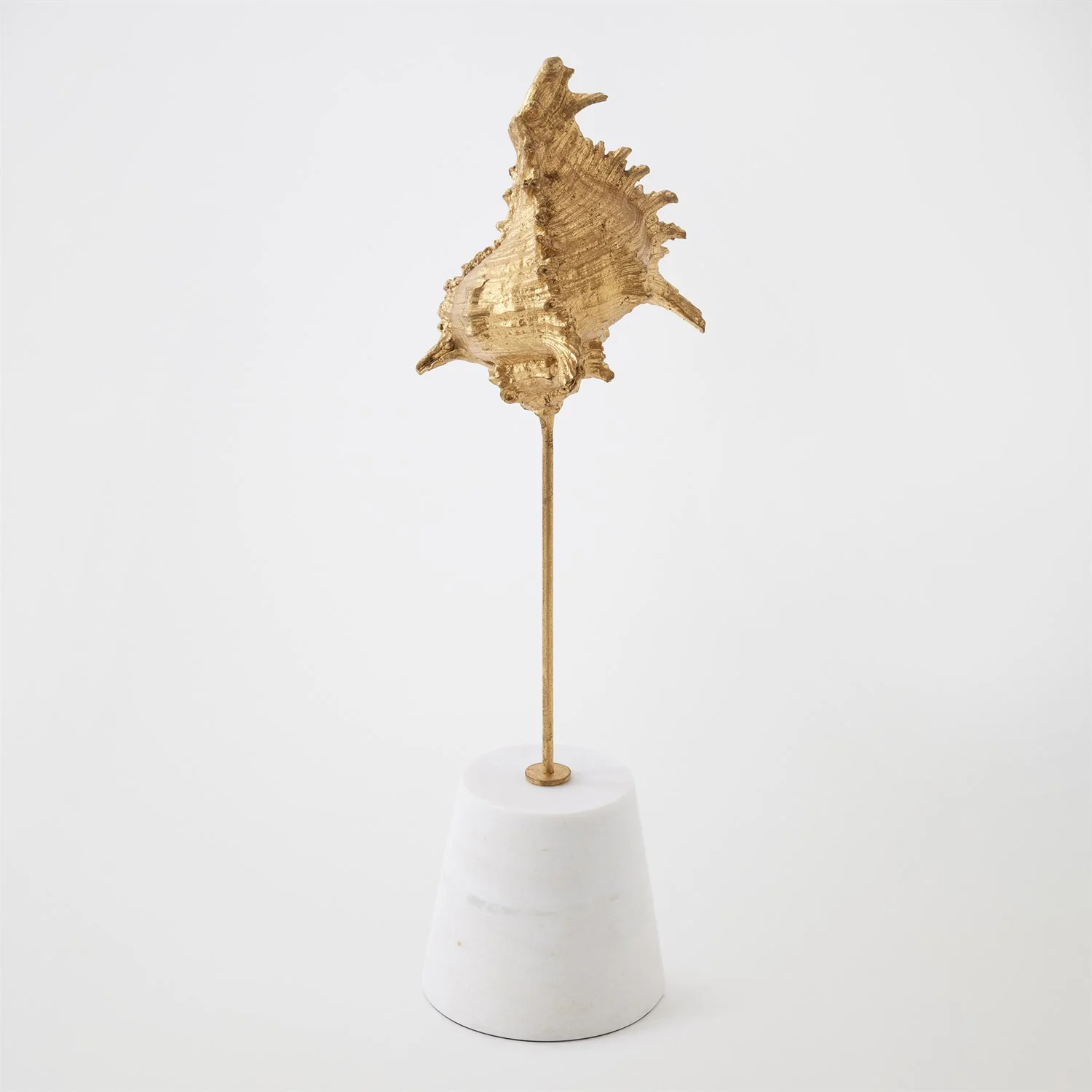 Global Views Gold Leaf Shells on Marble Miter - Image 3
