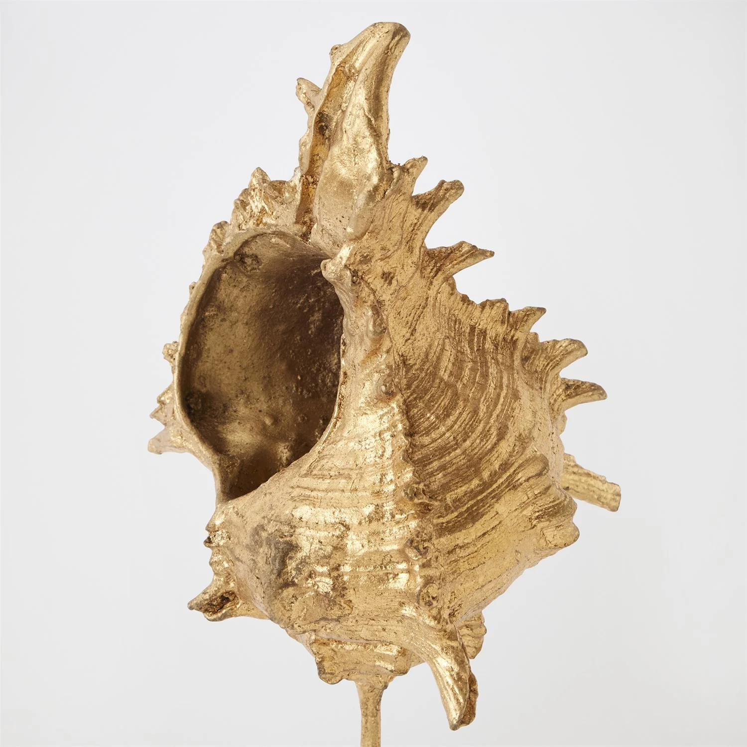 Global Views Gold Leaf Shells on Marble Miter - Image 4