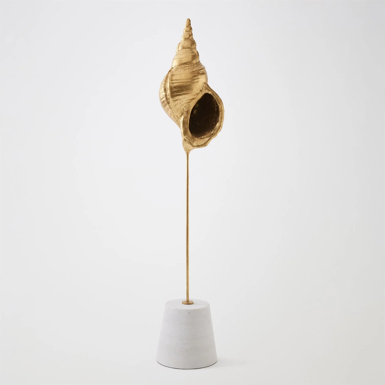 Global Views Gold Leaf Shells on Marble Miter - Image 8