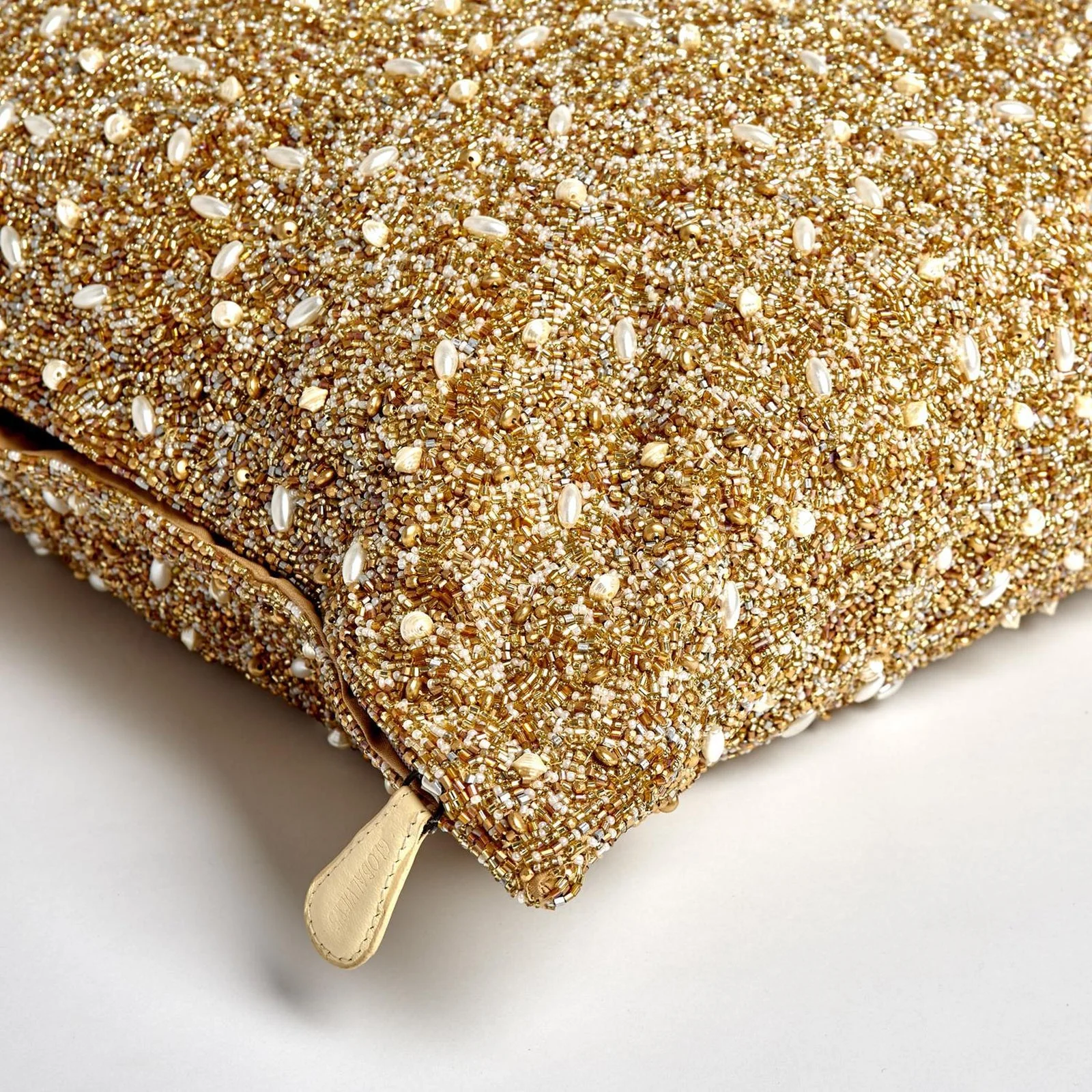 Global Views Golden Beaded Pillow - Image 3